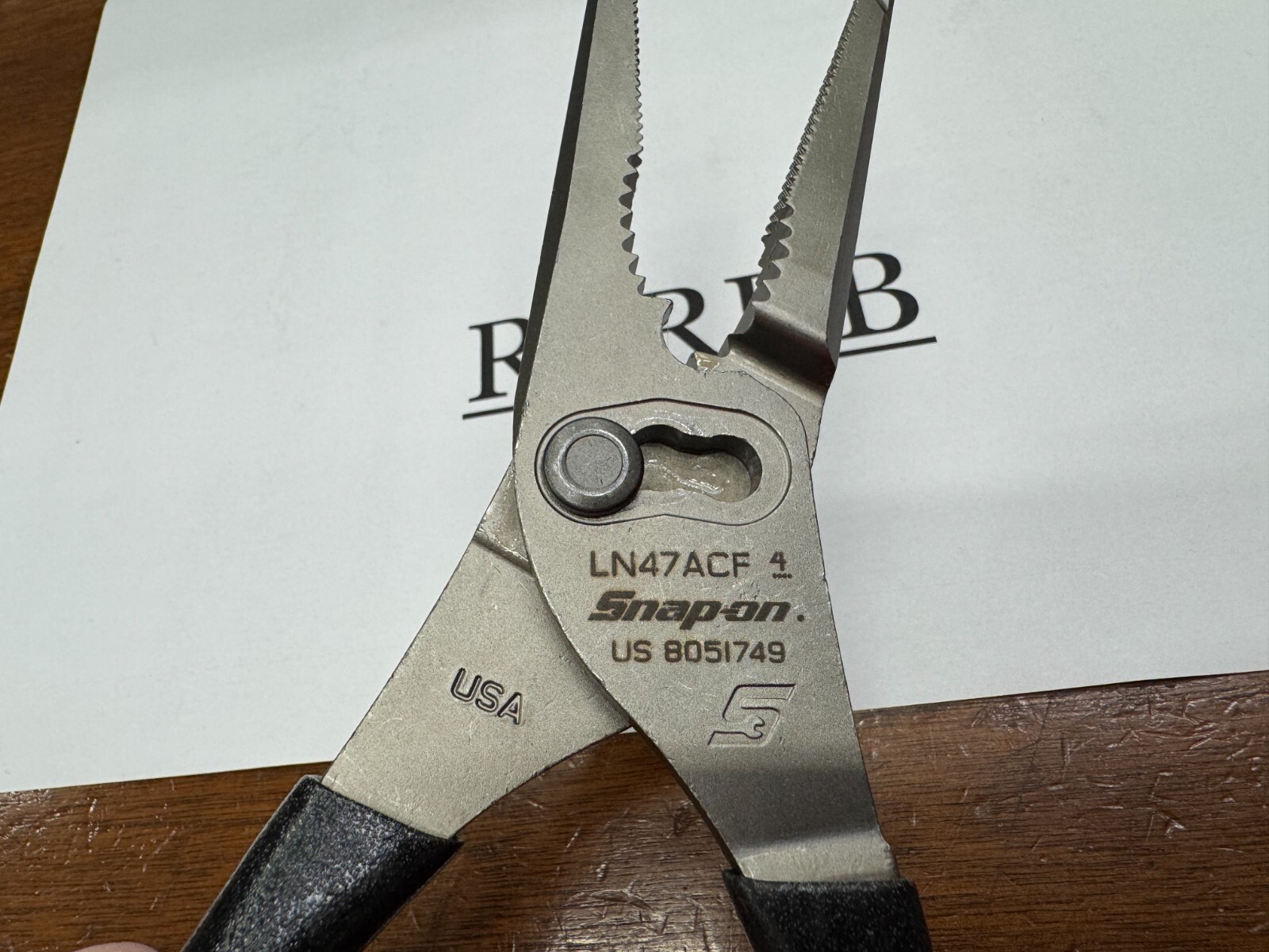 Snap-On Tools USA NEW BLACK 9″ Soft Grip Long Nose Slip Joint Pliers LN47ACFBK