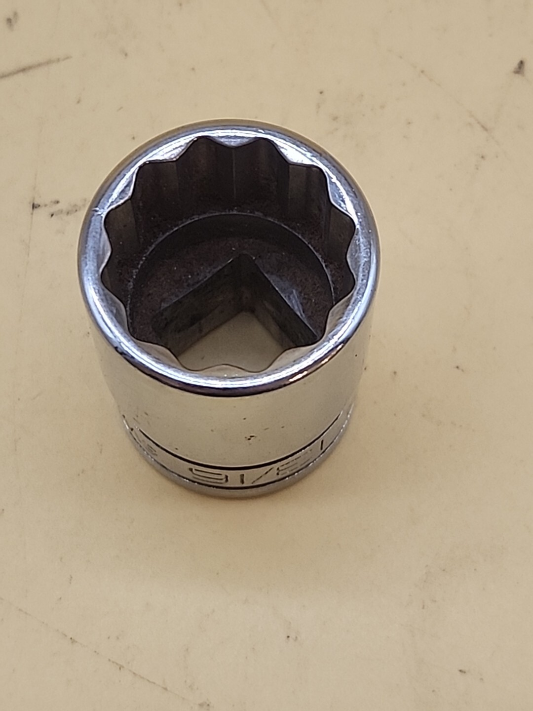Snap-on Tools 1/2″ Drive 13/16″ 12Pt SAE Shallow Chrome Socket SW-261 USA