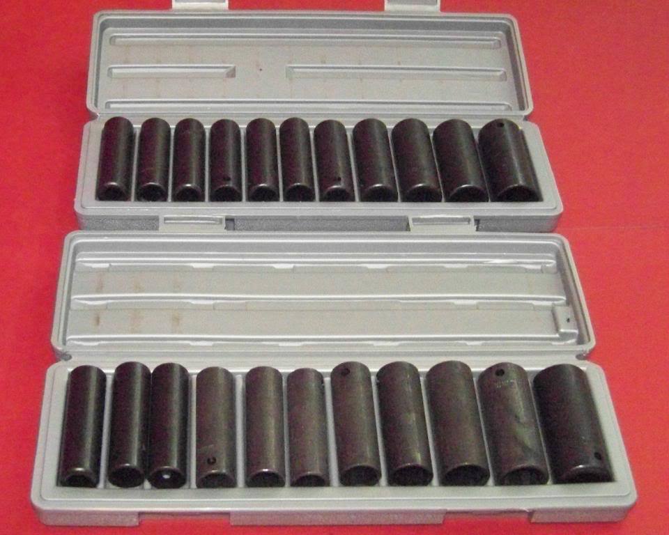24 pcs 1/2″ Dr 6 Points Air Impact Deep Socket set 12 pc Sae & 12 pc Metric