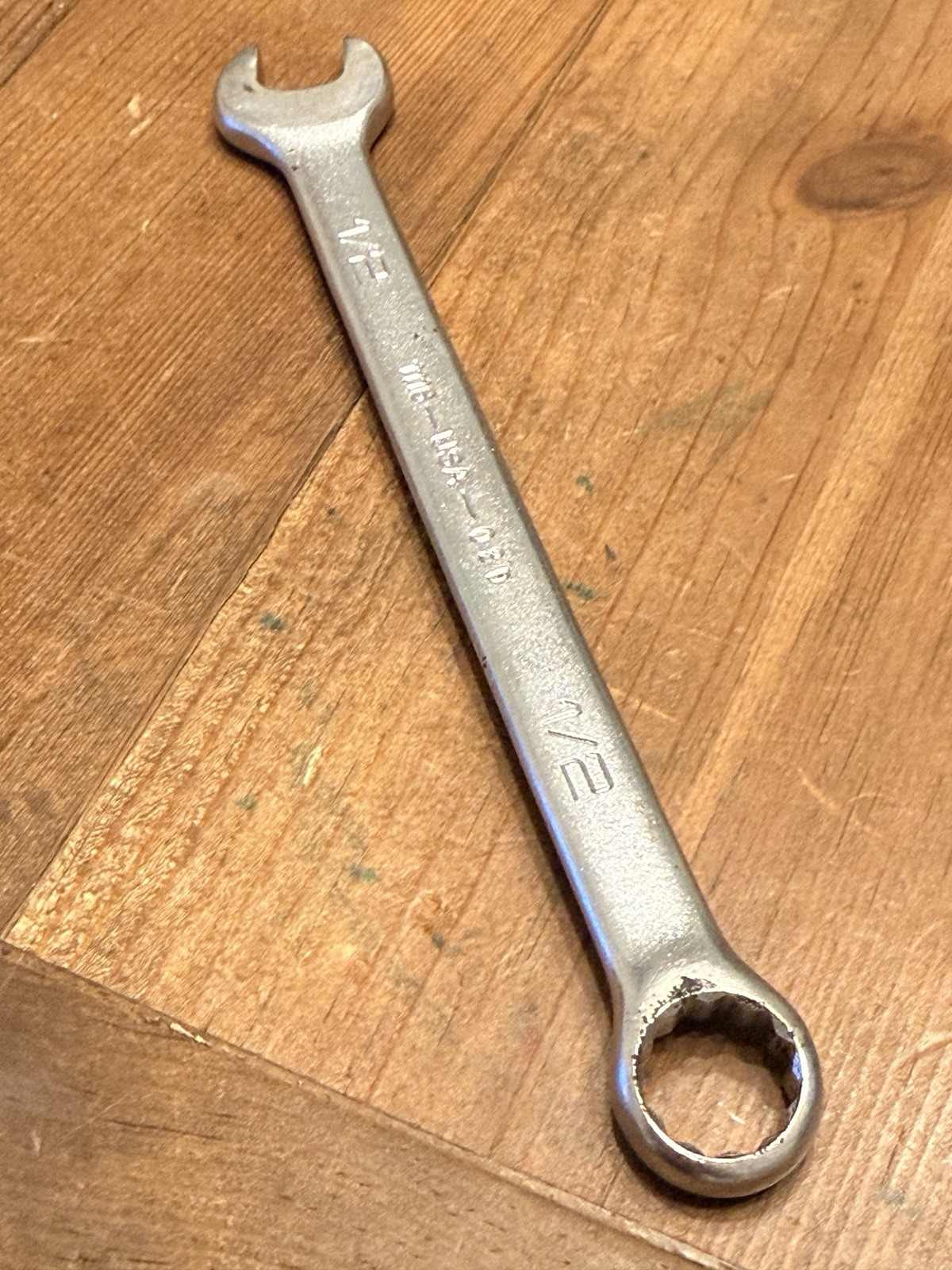 Vintage 7» Long Wright Tool 1/2″ Combination Wrench 1116 Satin – Made in USA