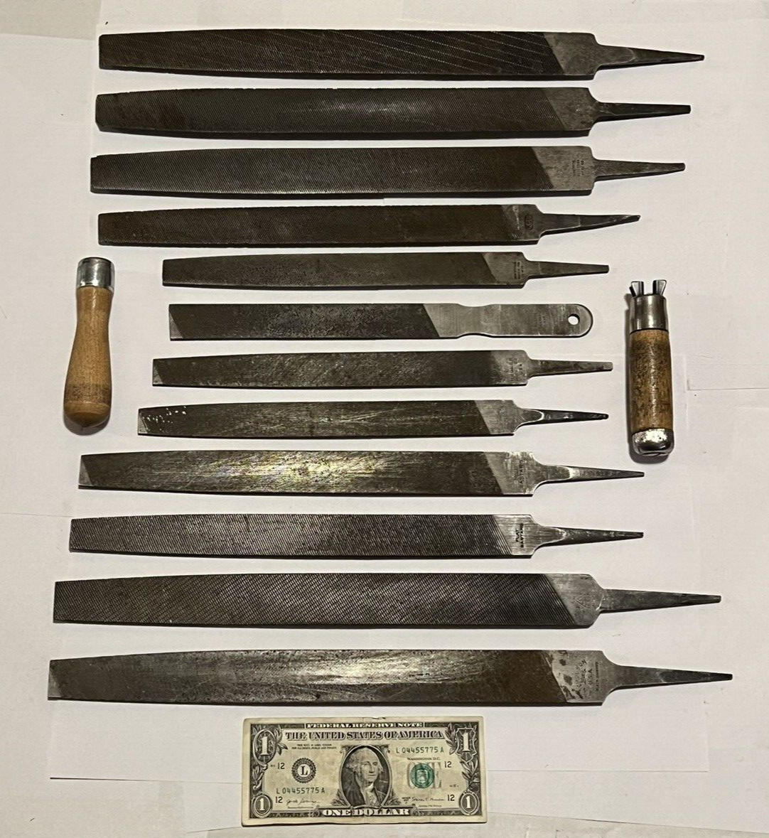 Vintage File set 12 pc Heller Nicholson New Britain Mill Flat Bastard Half Round