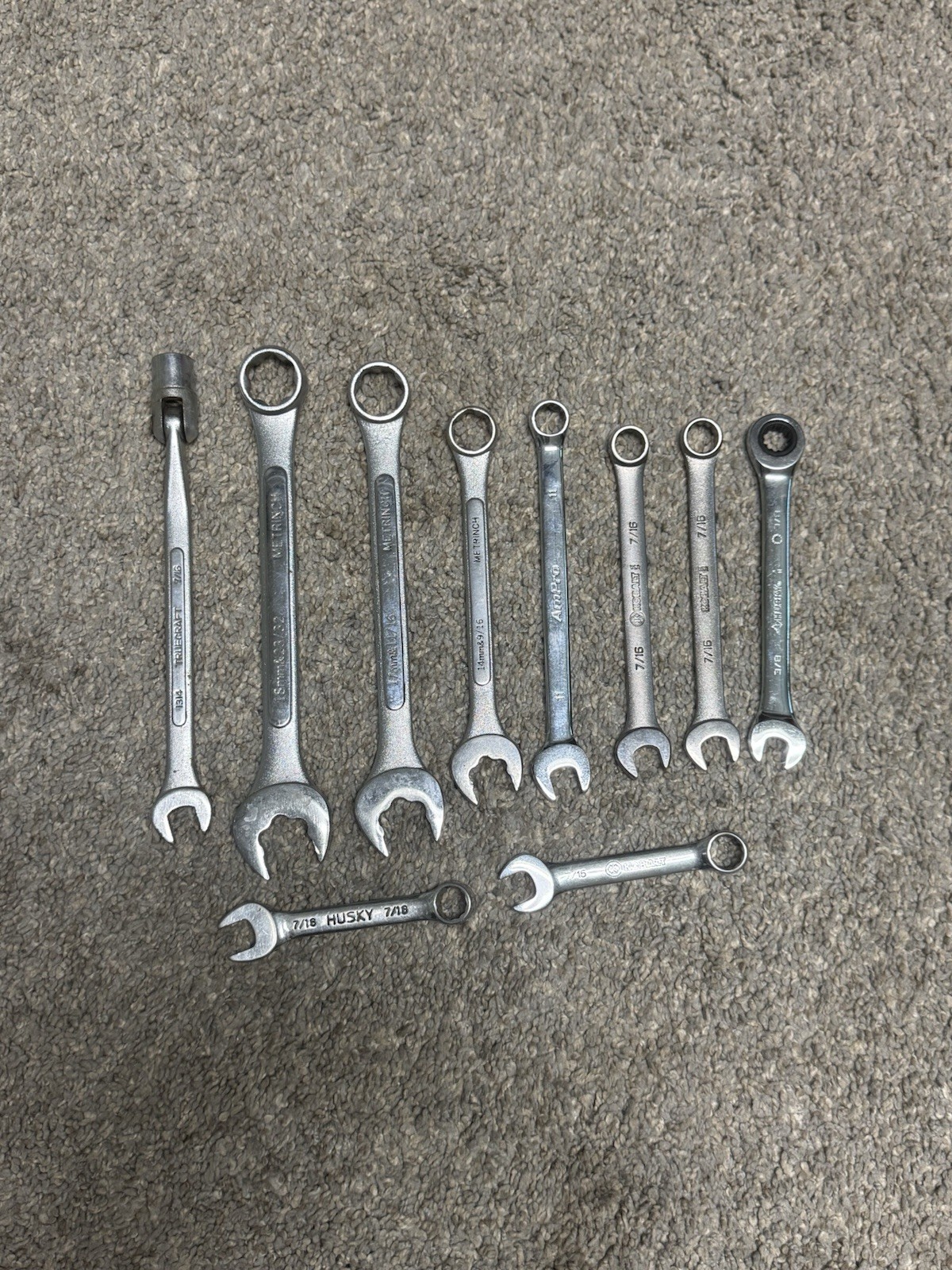 Mixed Wrench Lot Of 10pc Various Sizes & Types- Used Conditions!