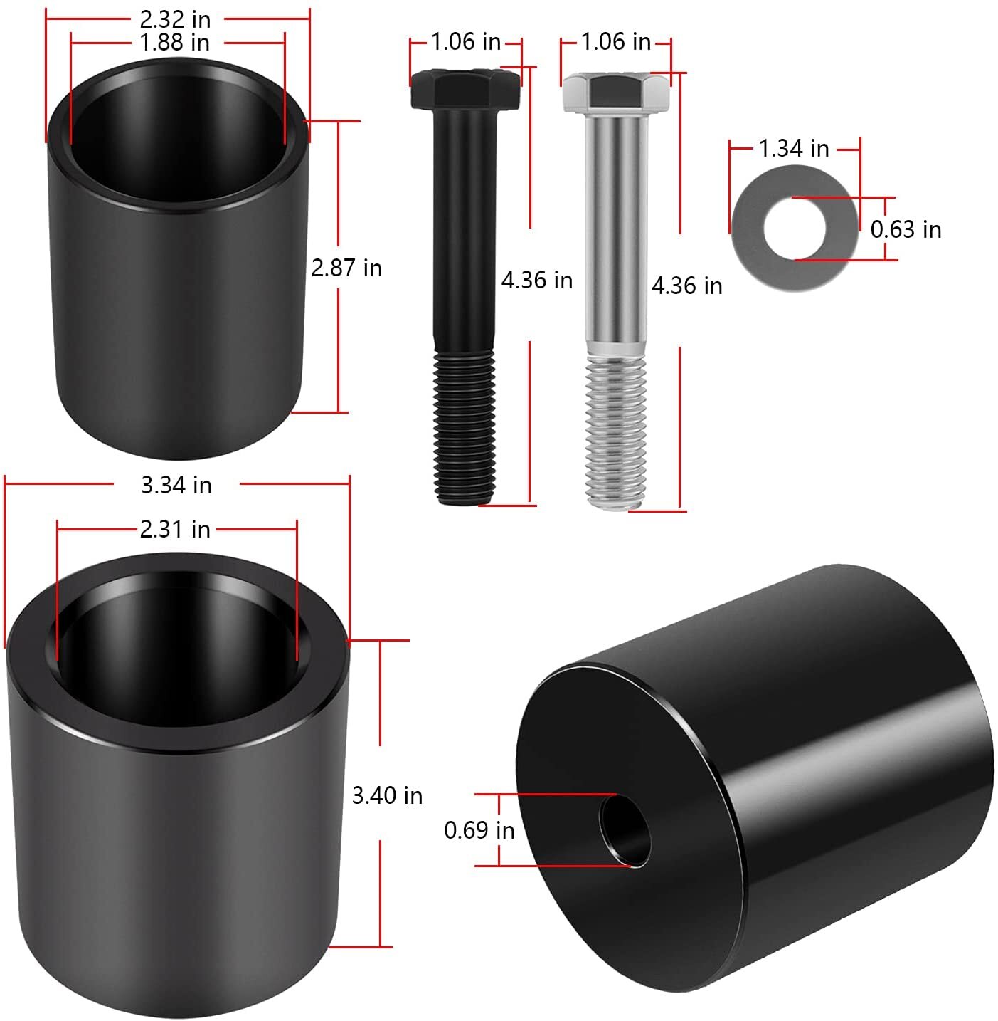JDG10549 Front Oil Seal Wear Sleeve Installer Tool Set Kit Black Steel Durable
