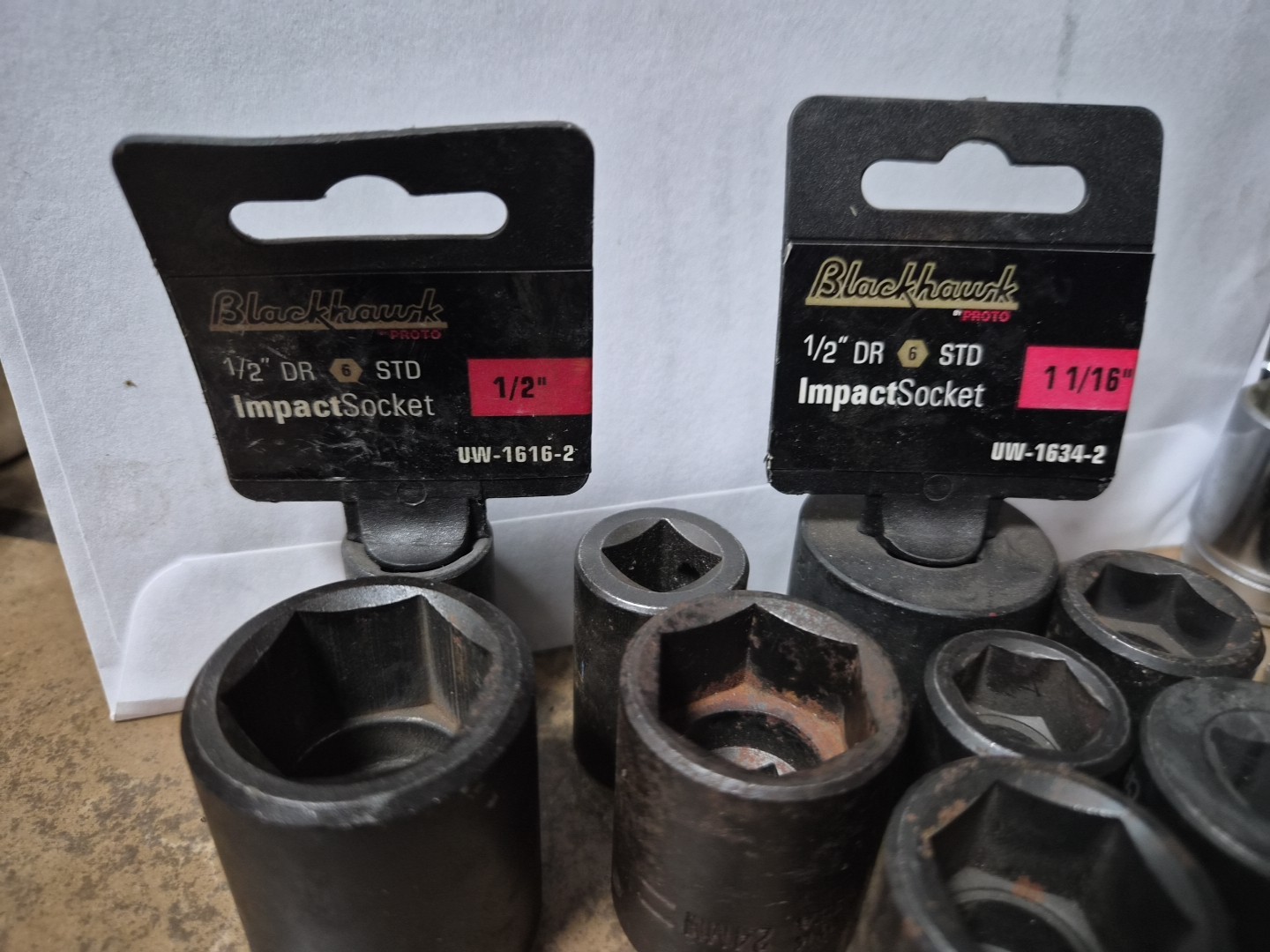 BLACKHAWK by Proto Black deep impact sockets Metric/sae Lot Of 9