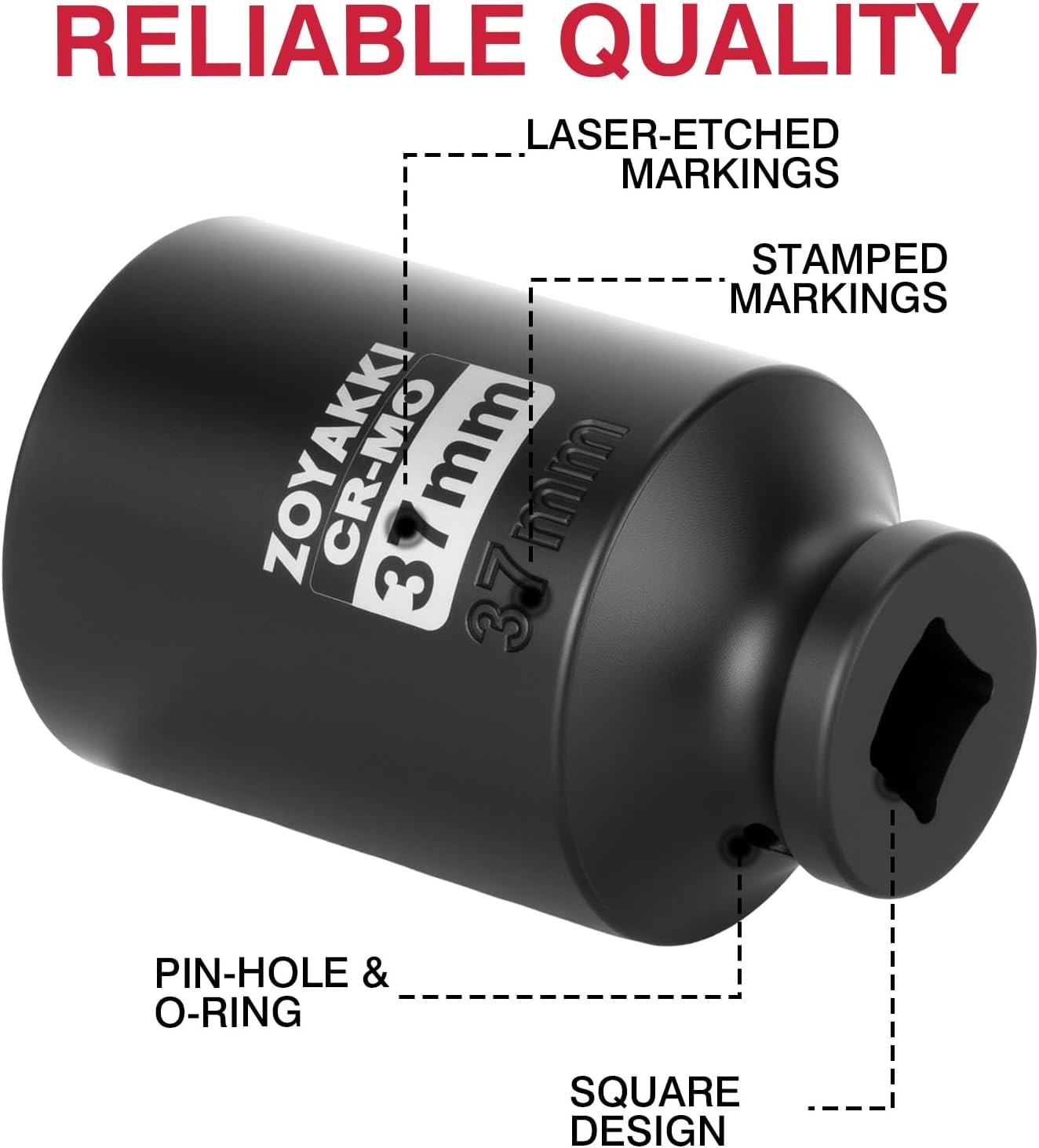 Innovative 1/2″ Drive 6PT Impact Socket – 37mm Deep, Built to Last and Perform
