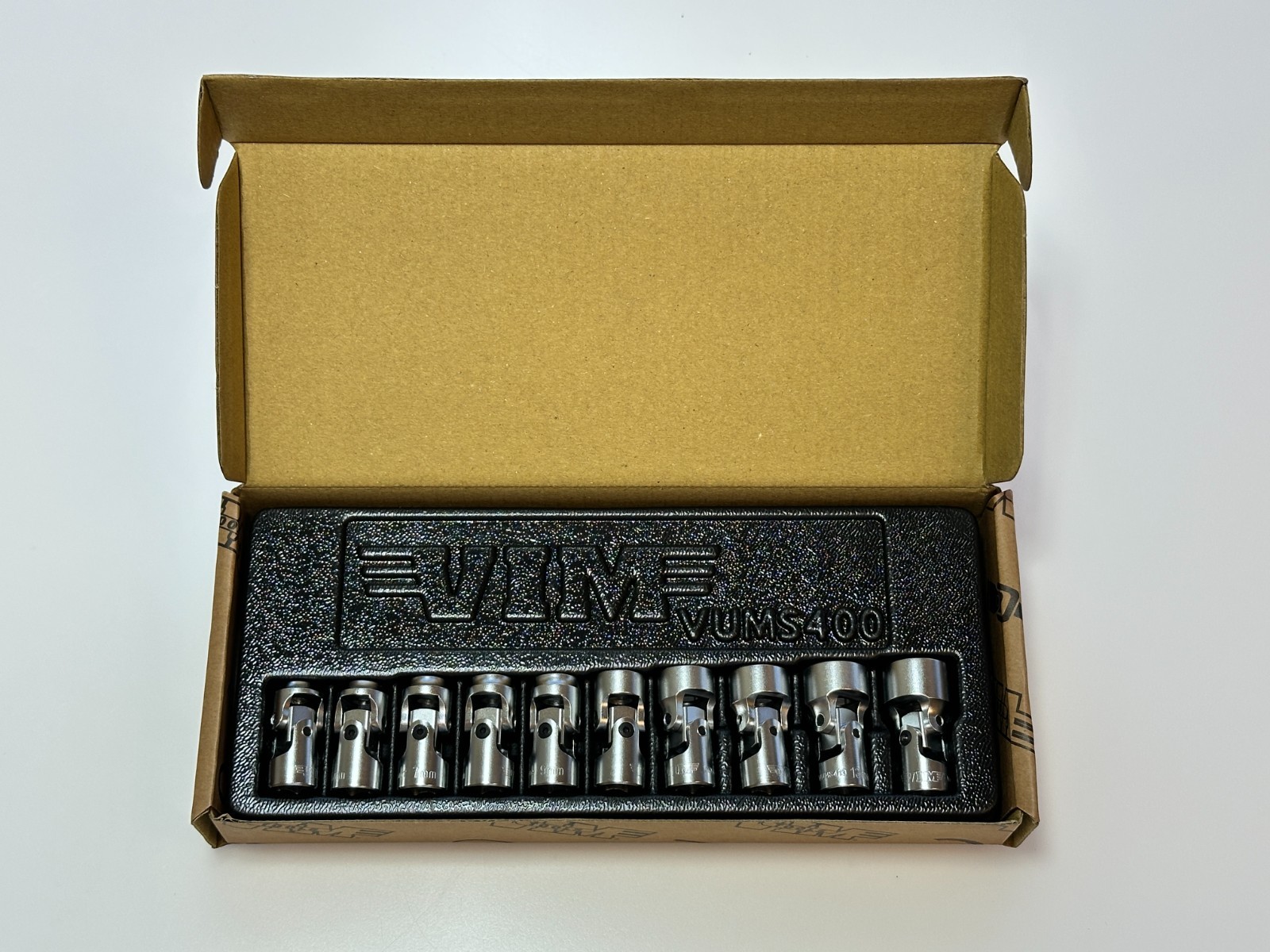 NEW VIM VUMS400 1/4″ Drive Metric Flex Universal Socket Set 5.5mm to 14mm w/Tray