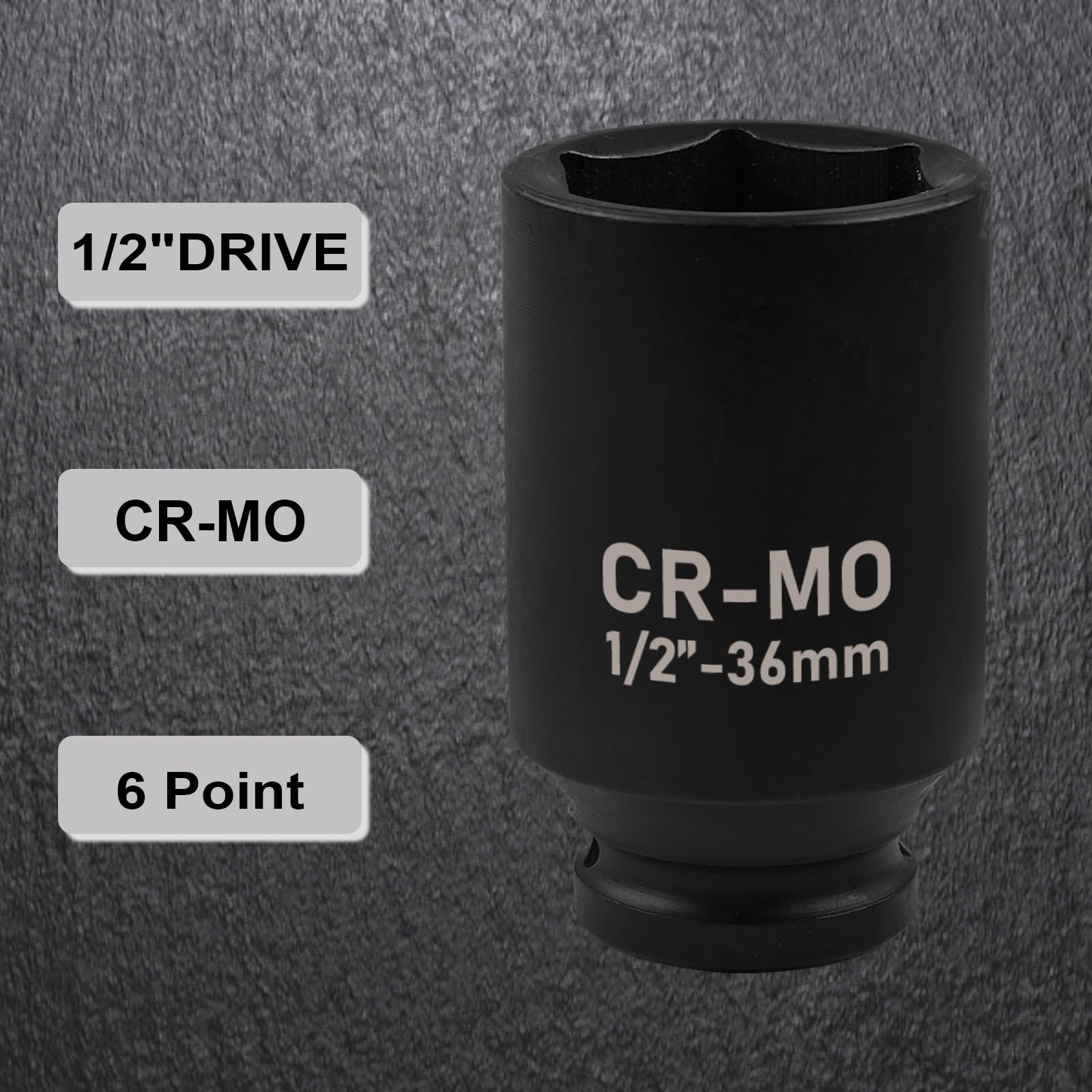 EGOFIX 22mm Socket 1/2″ Drive Deep Impact Metric Socket,CR-MO 22mm,