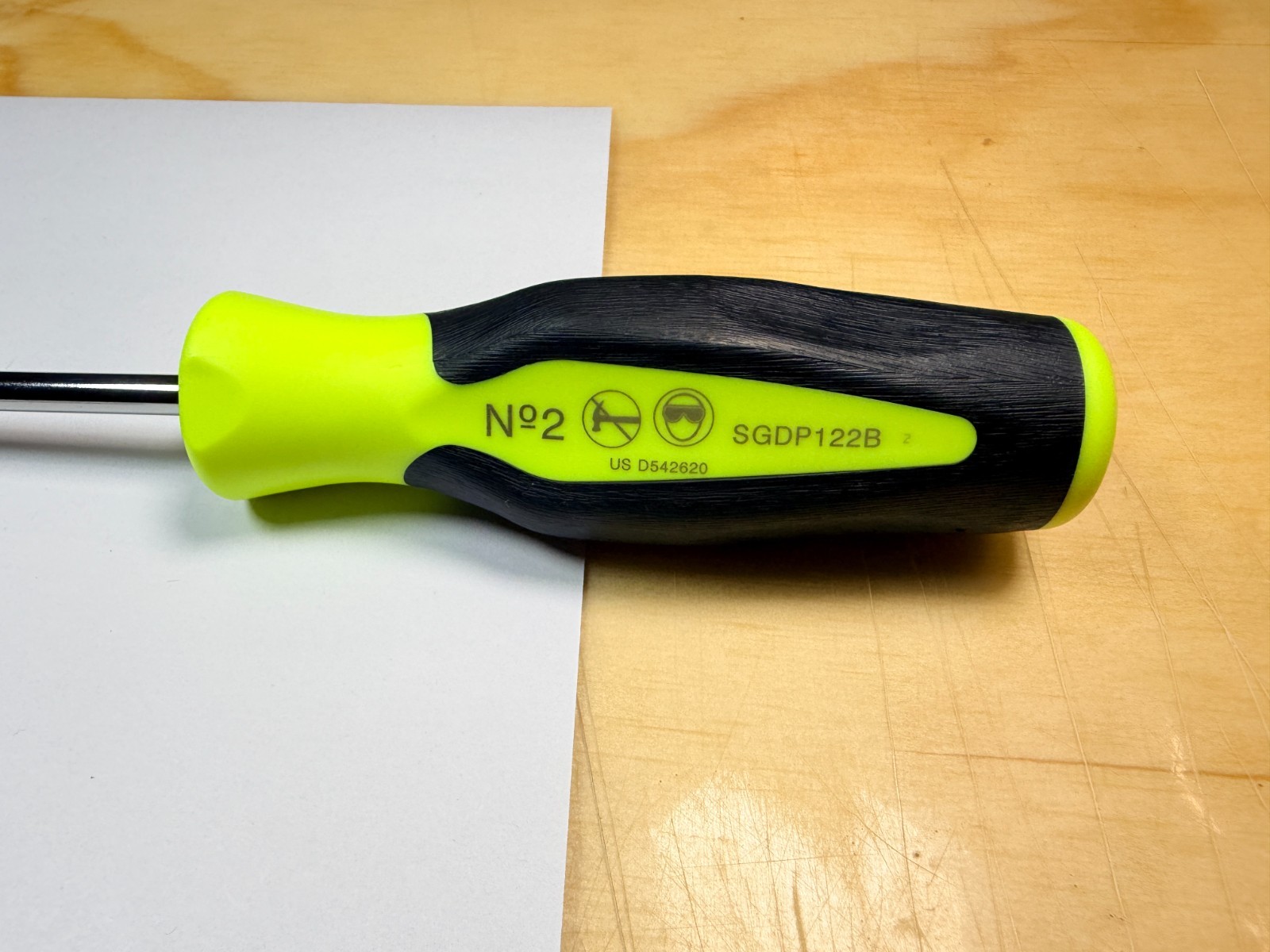 Snap-on Tools HI-VIZ #2 Phillips Soft Grip Cabinet Tip Screwdriver SGDP122BHV
