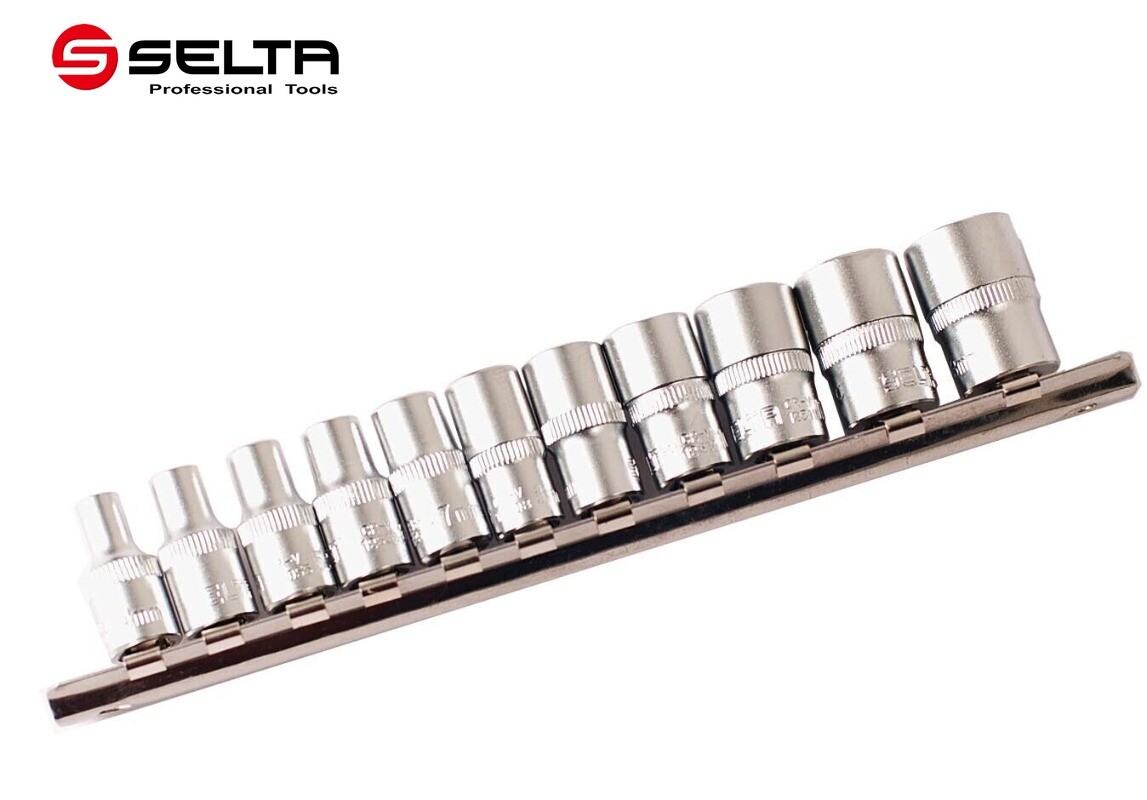 Selta Taiwan 11pc 1/4″ Dr. 6pt Regular Socket Set: 4-5-5.5-6-7-8-9-10-11-12-13mm