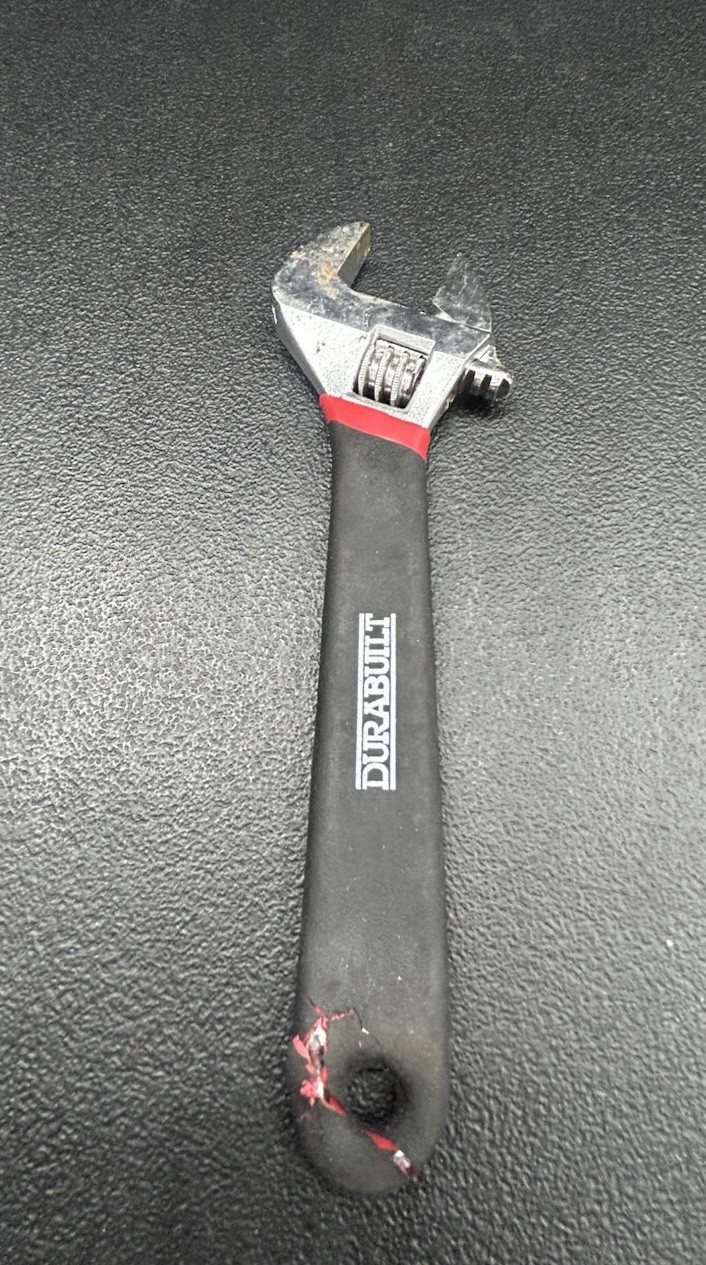 DURABUILT 8 Inch Adjustable Wrench Rubber Ripped Grip