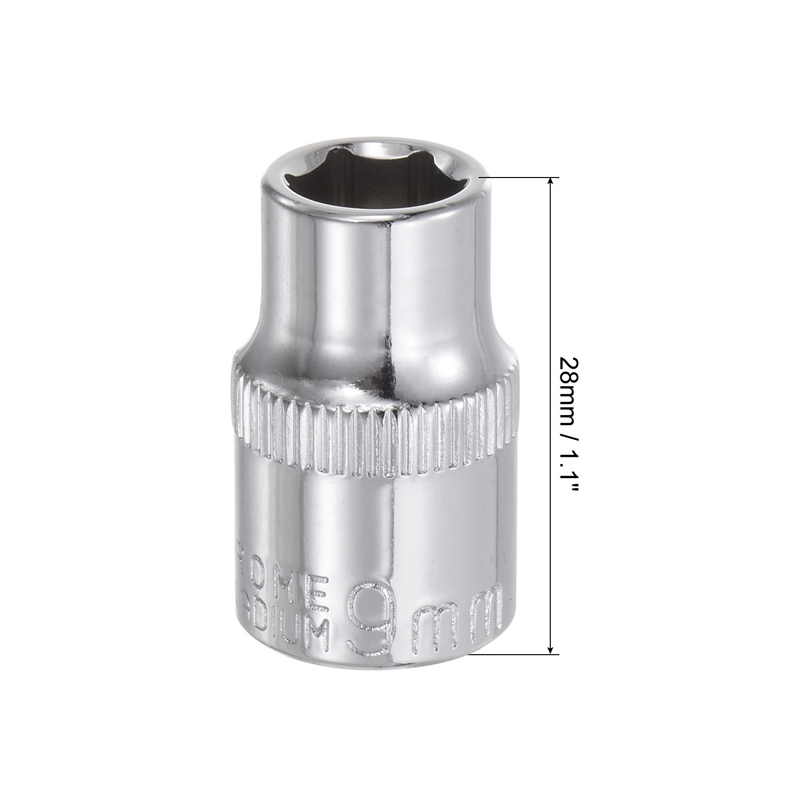 3/8-inch Drive 9mm 6-Point Shallow Socket, Cr-V Steel