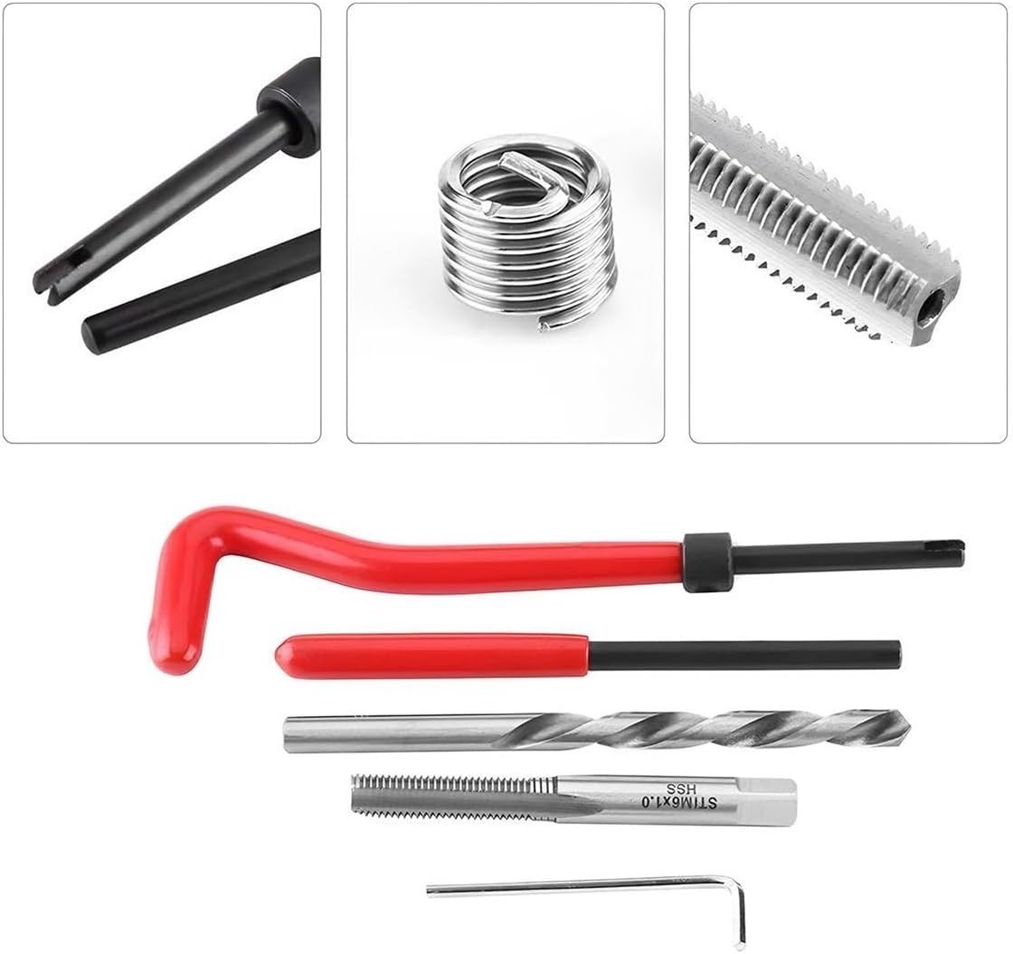 Auto Repair Tool Set for Damaged Threads M6 x 1.0mm | High-Speed Steel & Inserts