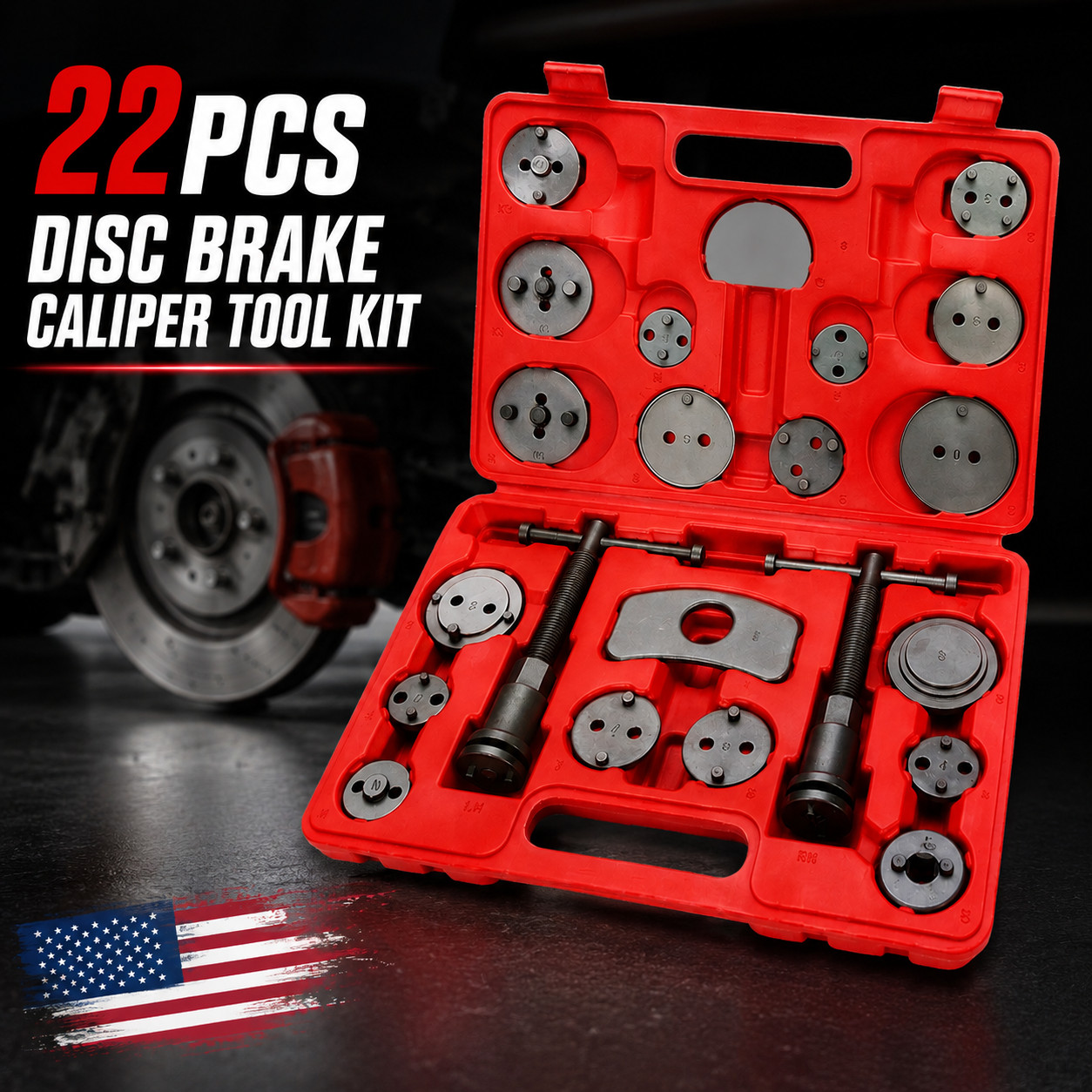 22 Heavy Duty Disc Brake Caliper Tool and Piston Compressor Wind Back Rewind Kit