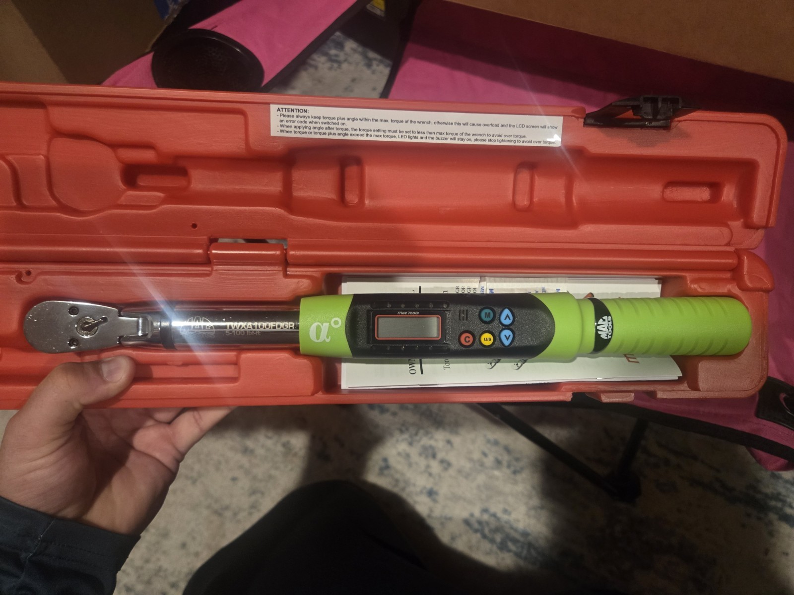 Mac Tools Digital Torque Wrench 3/8 Drive TWXA100FDGR. Brand NEW NEVER USED.