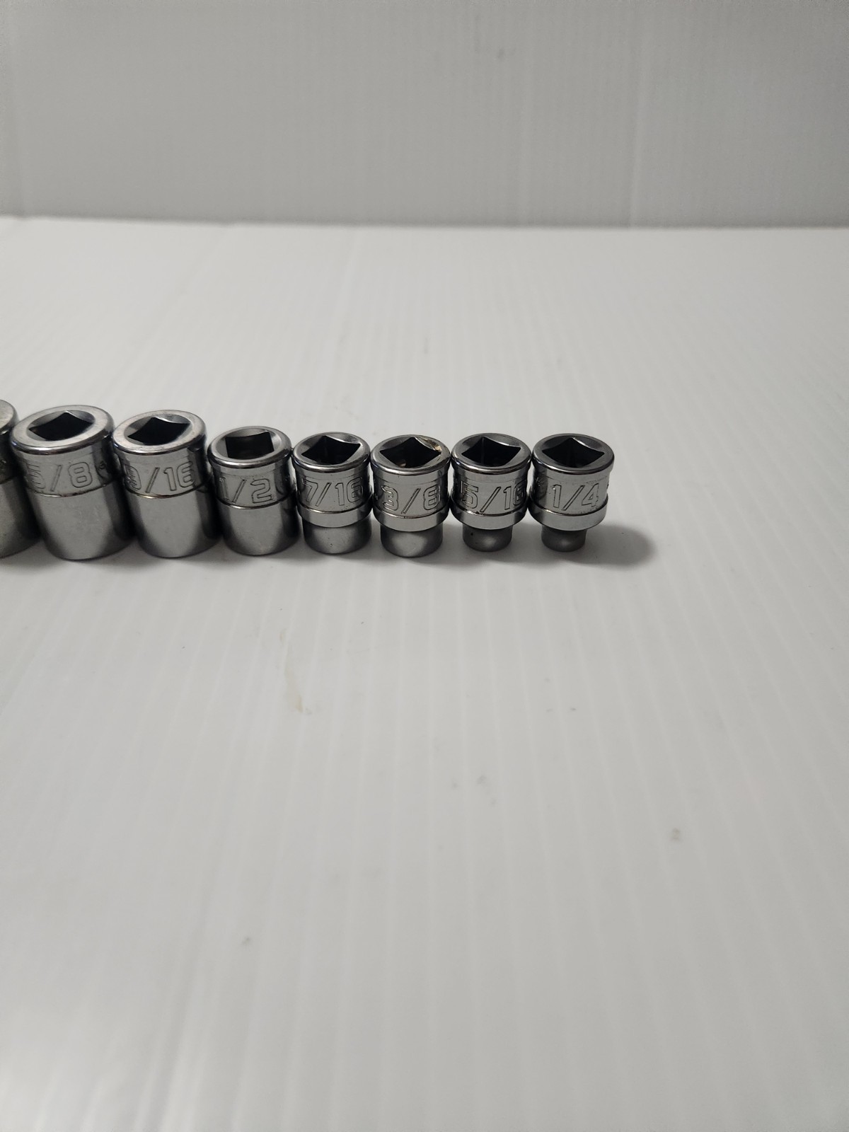 Snap-on 11pc 3/8 SAE Drive Shallow Flank Drive Socket Set 211FSY New