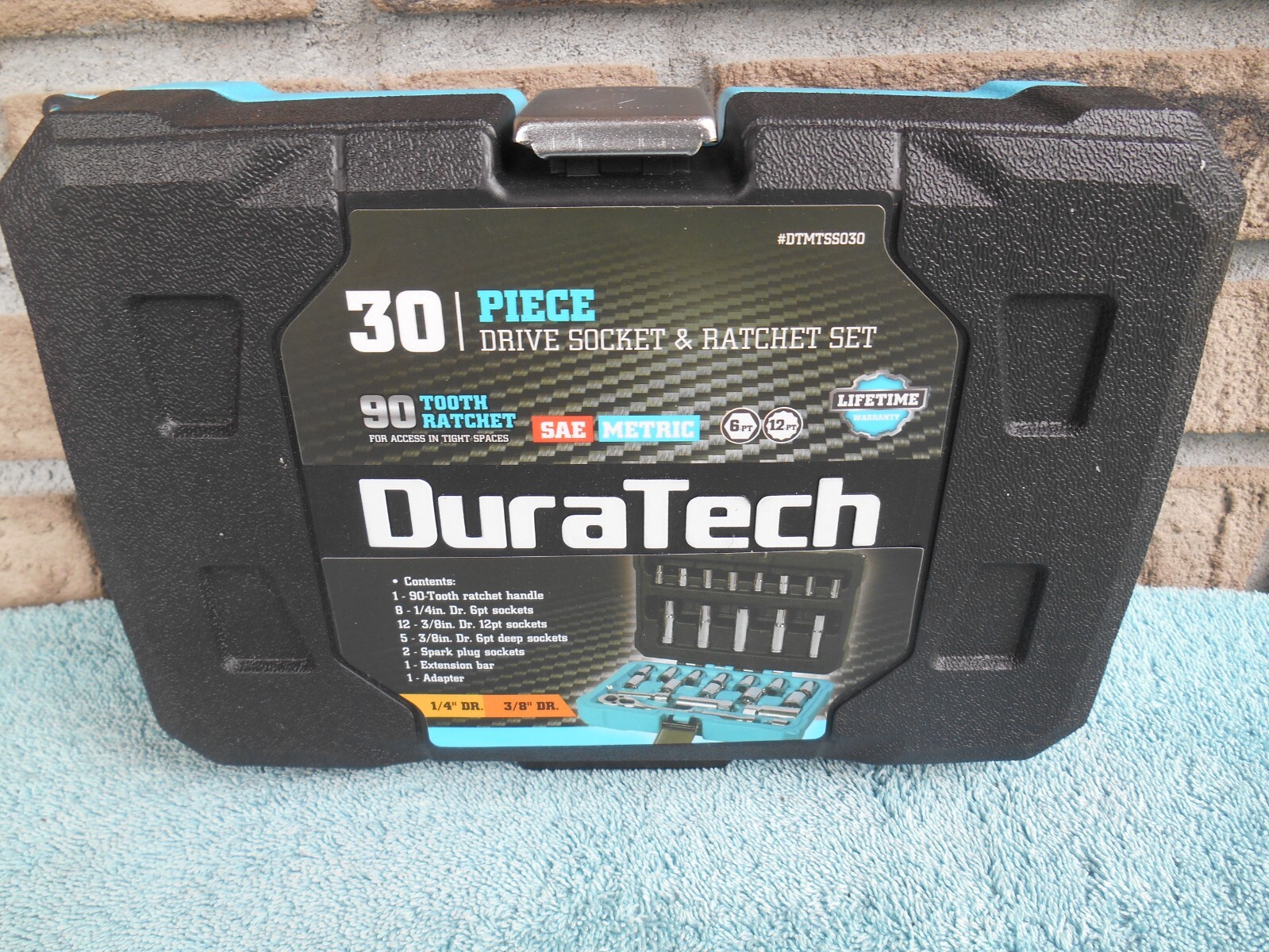 NEW DURATECH 30PC. 1/4″ 3/8″ Drive Impact SOCKET SET SAE / Metric WITH CASE.