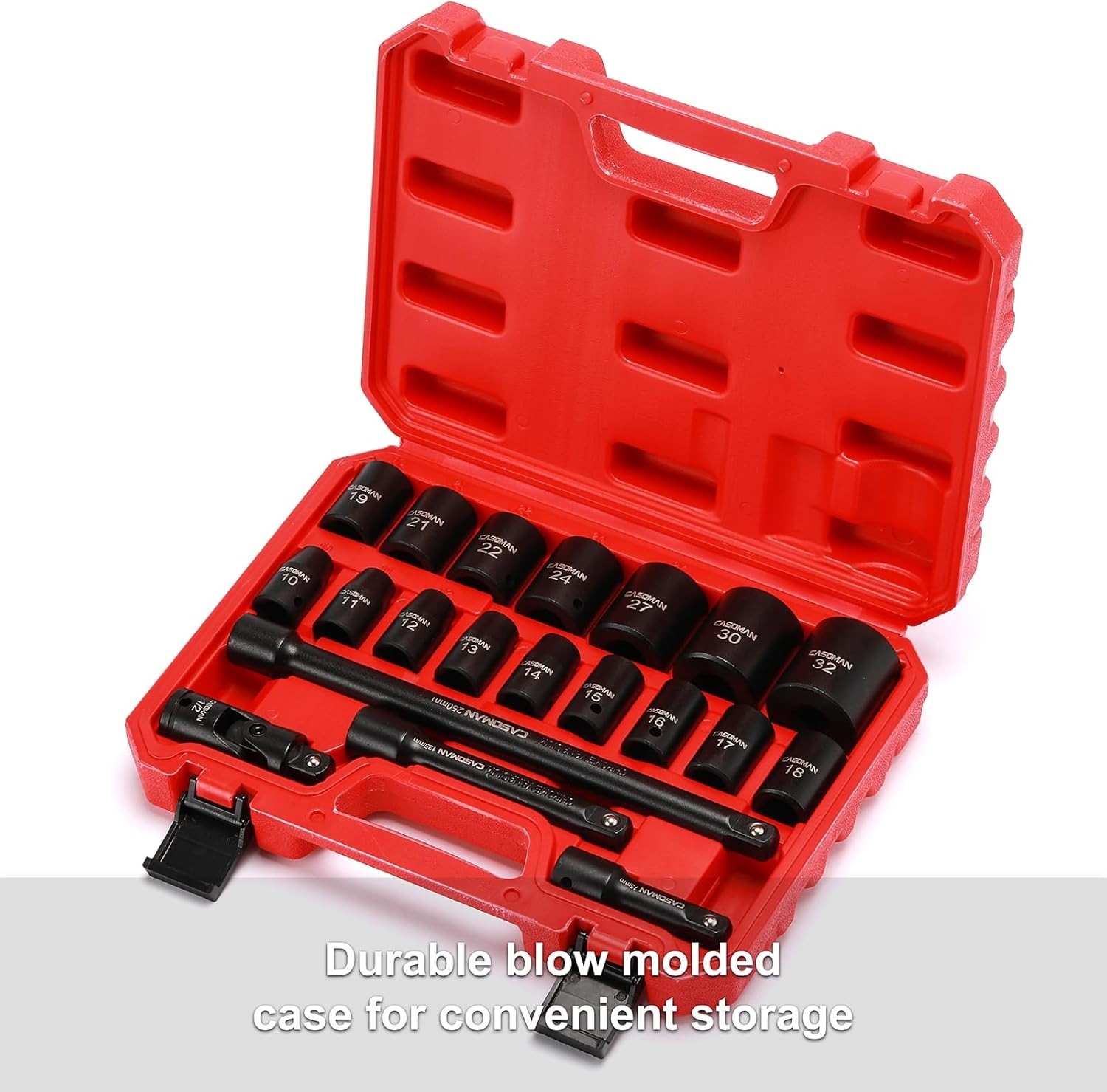 1/2-Inch Drive Impact Socket Set – 20-Piece with 10mm-32mm Sockets
