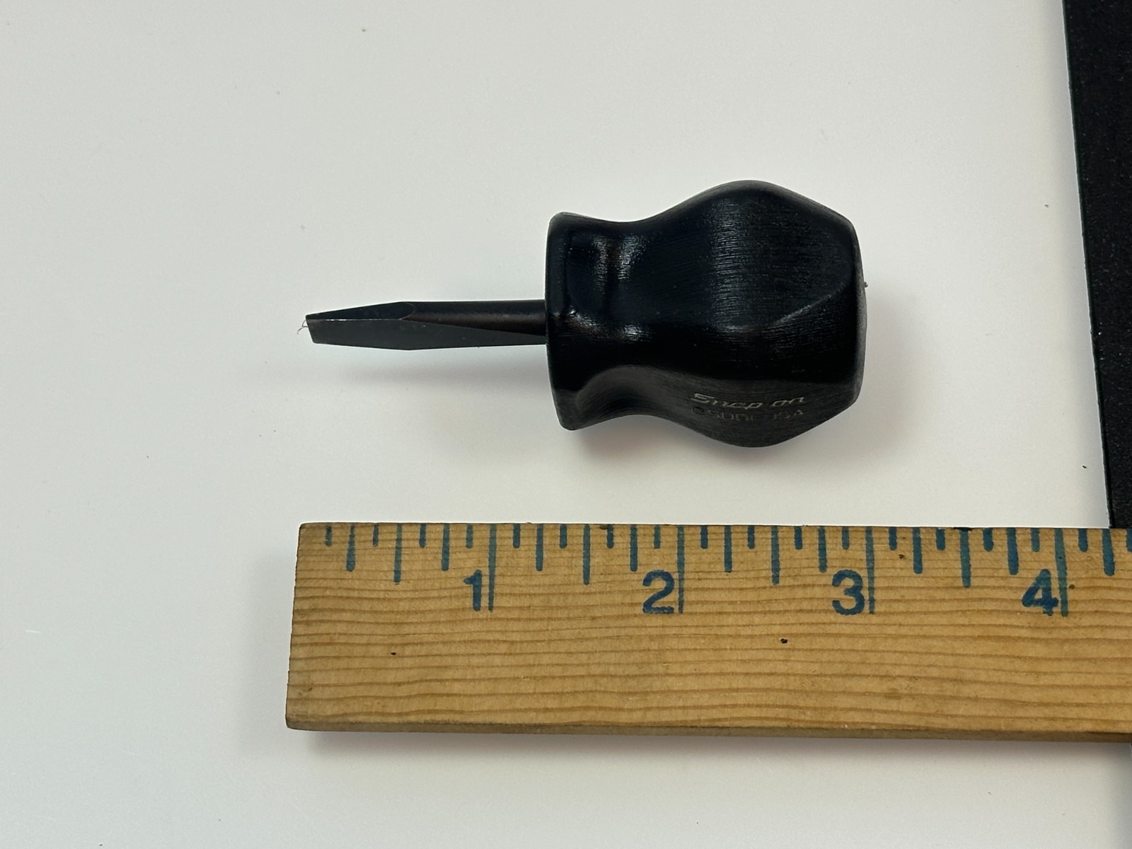 🇺🇸 Snap-On Tools USA Stubby Black Handle Black Oxide Slotted Flat Screwdriver