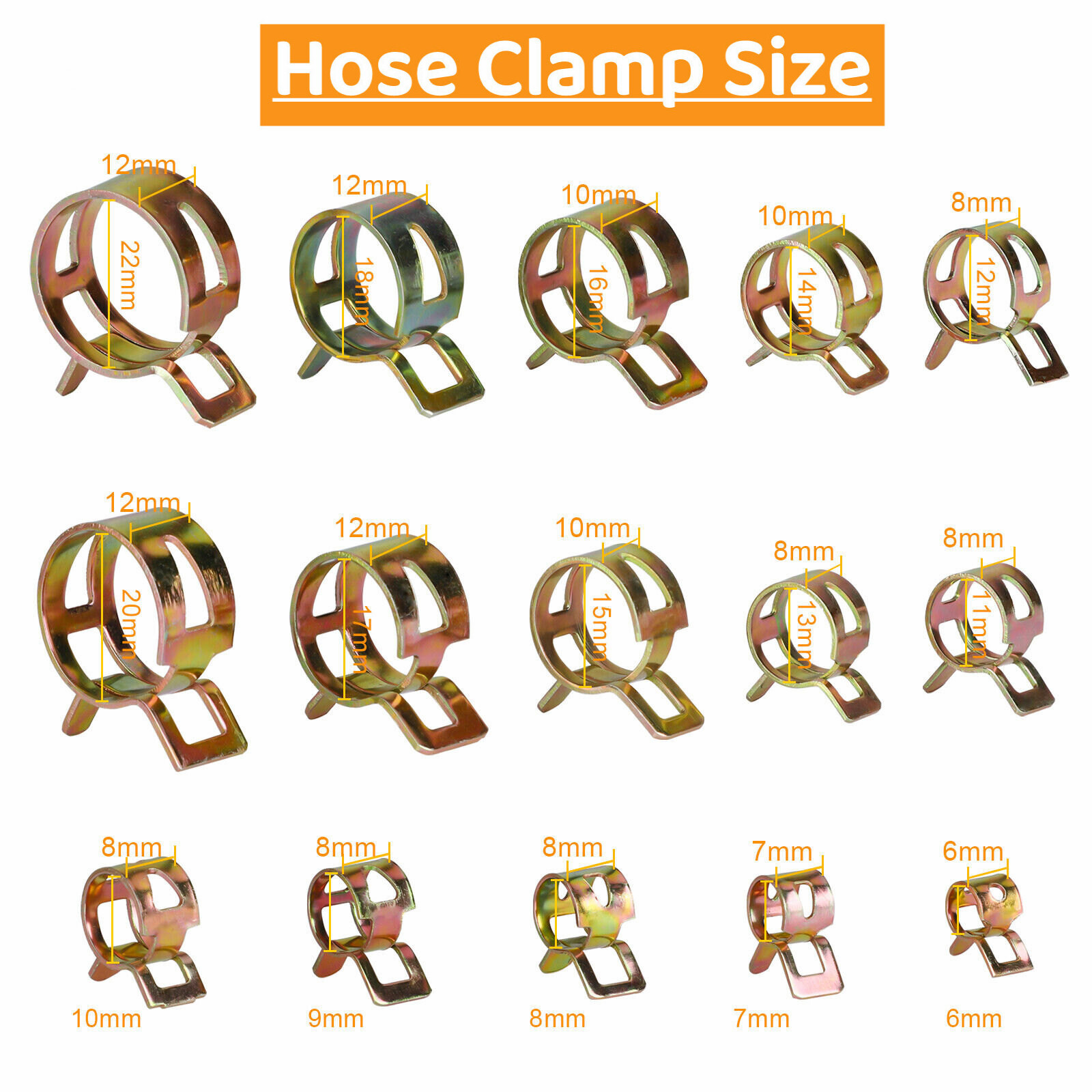 165/115pcs 6-22mm Spring Clips Fuel Hose Line Water Pipe Air Tube Clamps Pliers