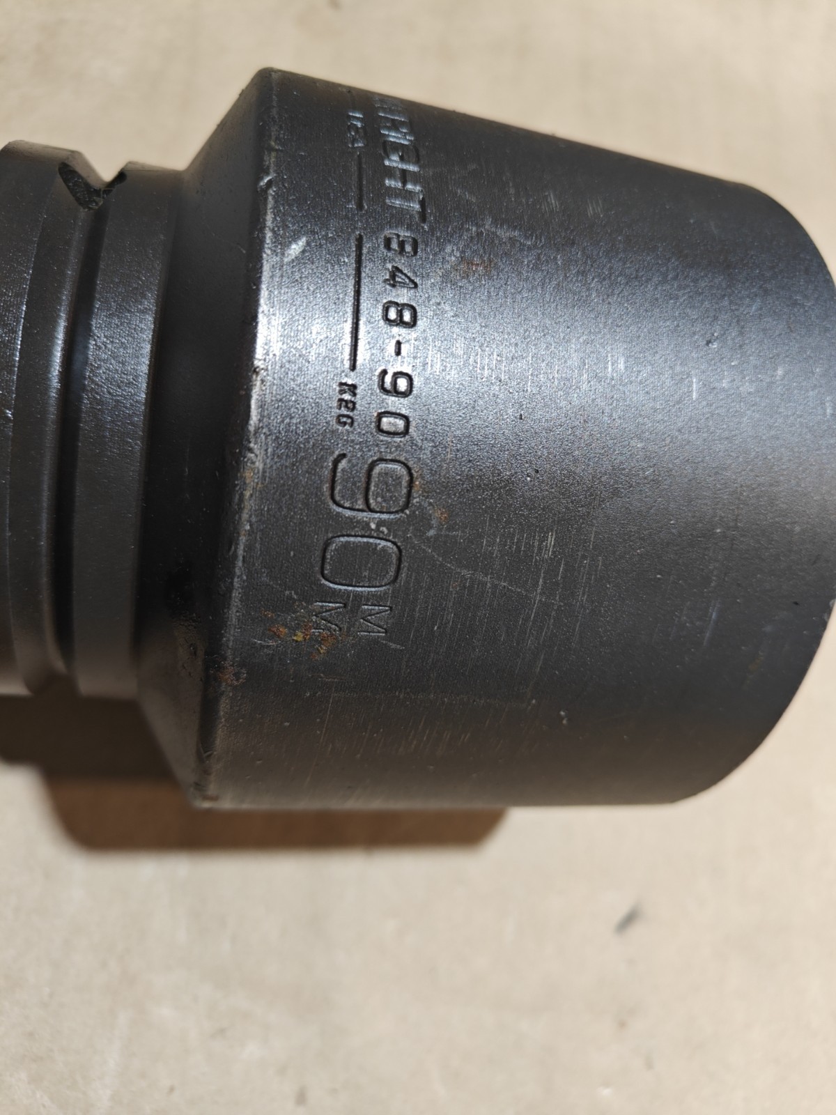 WRIGHT 848-90 Impact Socket 1 1/2 in Drive, 90 mm, 6-Point, Std, Black Oxide