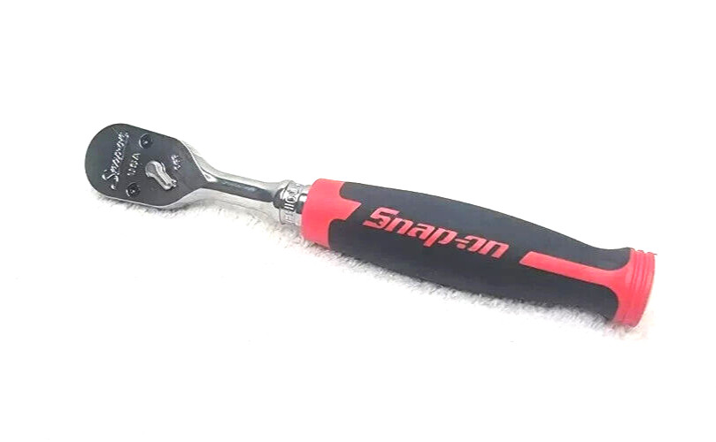 New Snap-on™ 3/8″ Drive Red Soft Grip Chrome 9″ Ratchet FH80 Dual 80 Tech