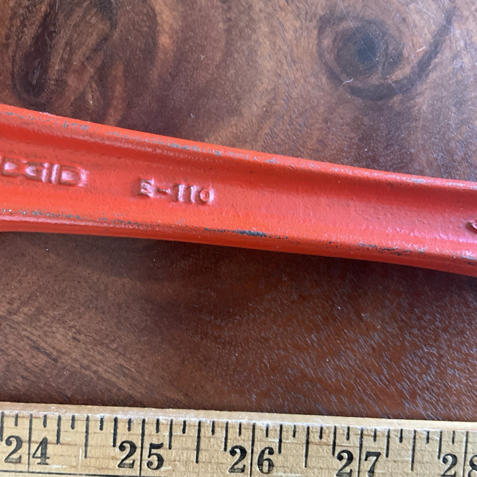 Ridgid Model E-110 Offset Hex Smooth Jaw Pipe Wrench, Red, American Made