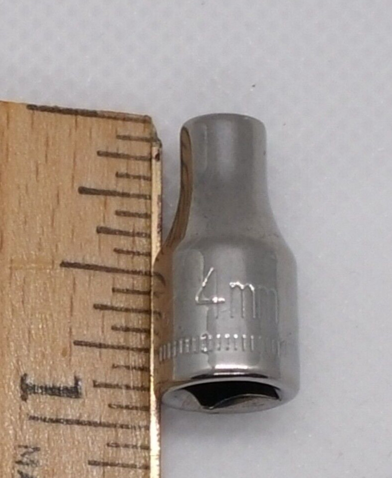 Vintage Craftsman 1/4″ Drive 4MM 6 Pt Shallow Socket Inverted G 43505 USA NOS