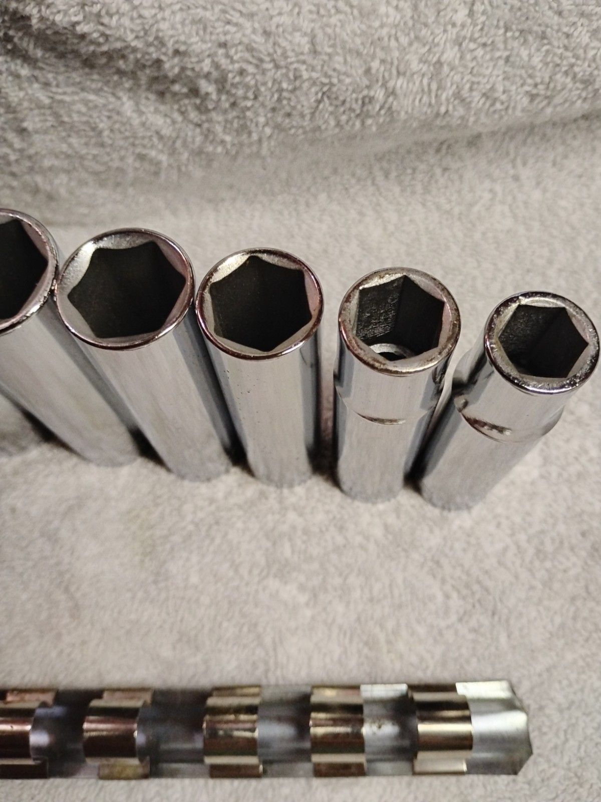 Craftsman SAE 1/2″ Drive Deep Socket Lot Of 7 & Socket Rail