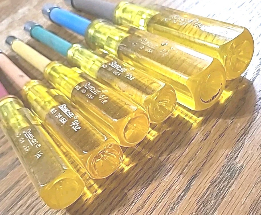 Snap-on Nut Drivers. Set Of 6. EUC USA MADE Mechanic Tools Lot