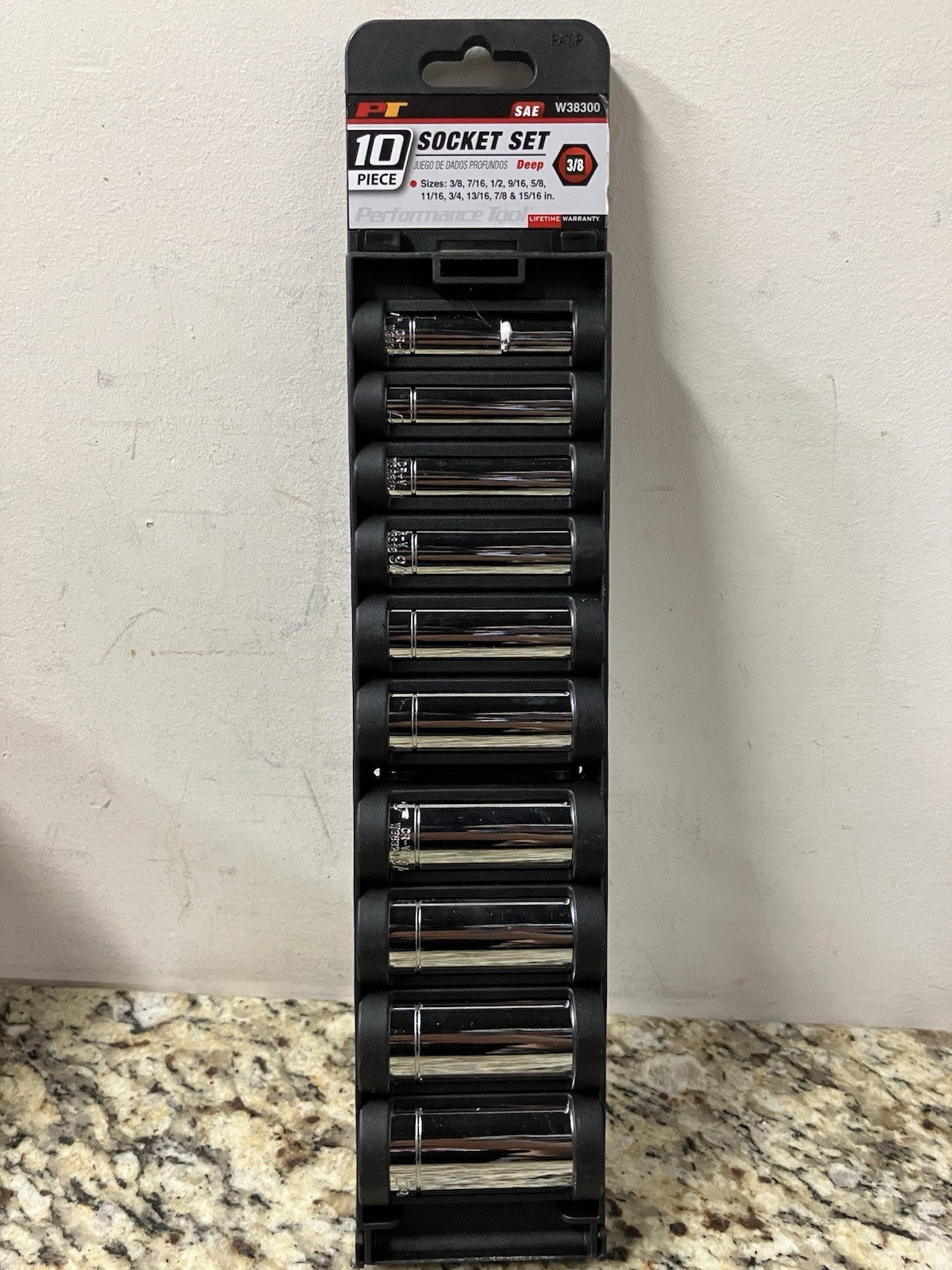 Performance Tool 3/8″ DR SAE DW Socket Set – 10-Piece W38300