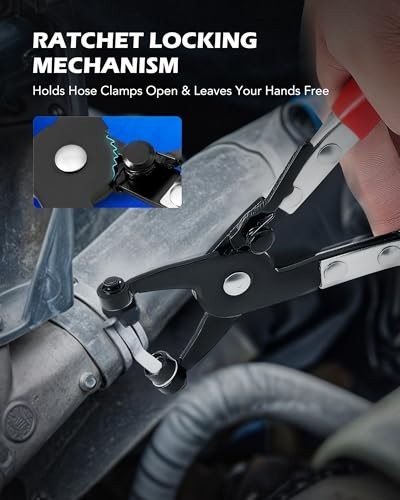 Long Reach Hose Clamp Pliers Remover for Automotive Coolant & Water Hoses