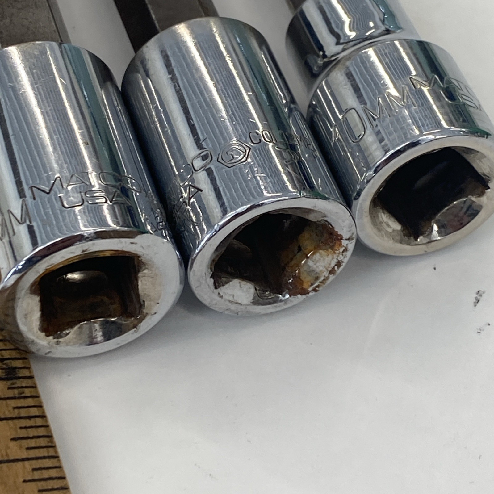 3 pc Matco USA 1/2″ Drive TRIPLE SQUARE LONG SOCKET/BITs, 10, 12, 16mm M0379