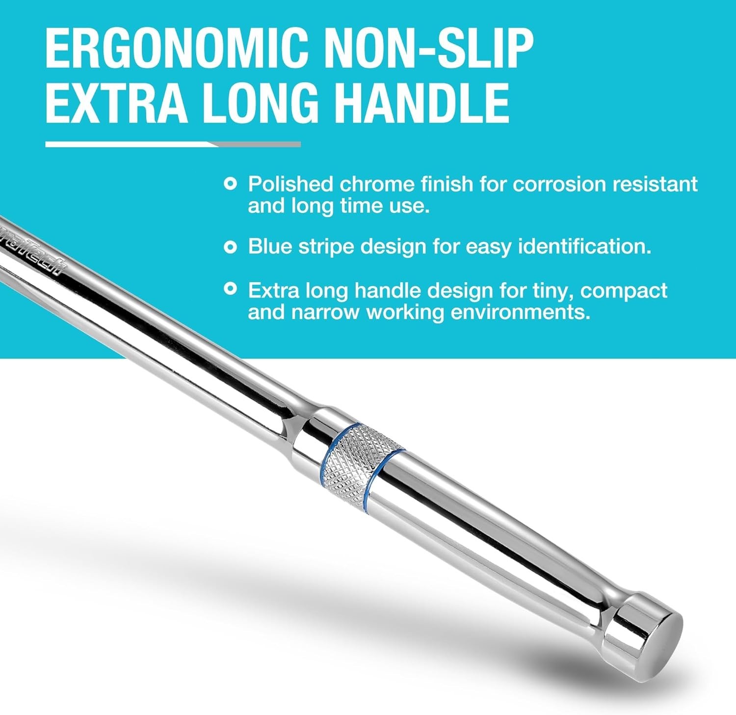 Extra Long Handle 1/2-Inch Drive Ratchet, 90-Tooth Ratchet Wrench with 15″ Ha…
