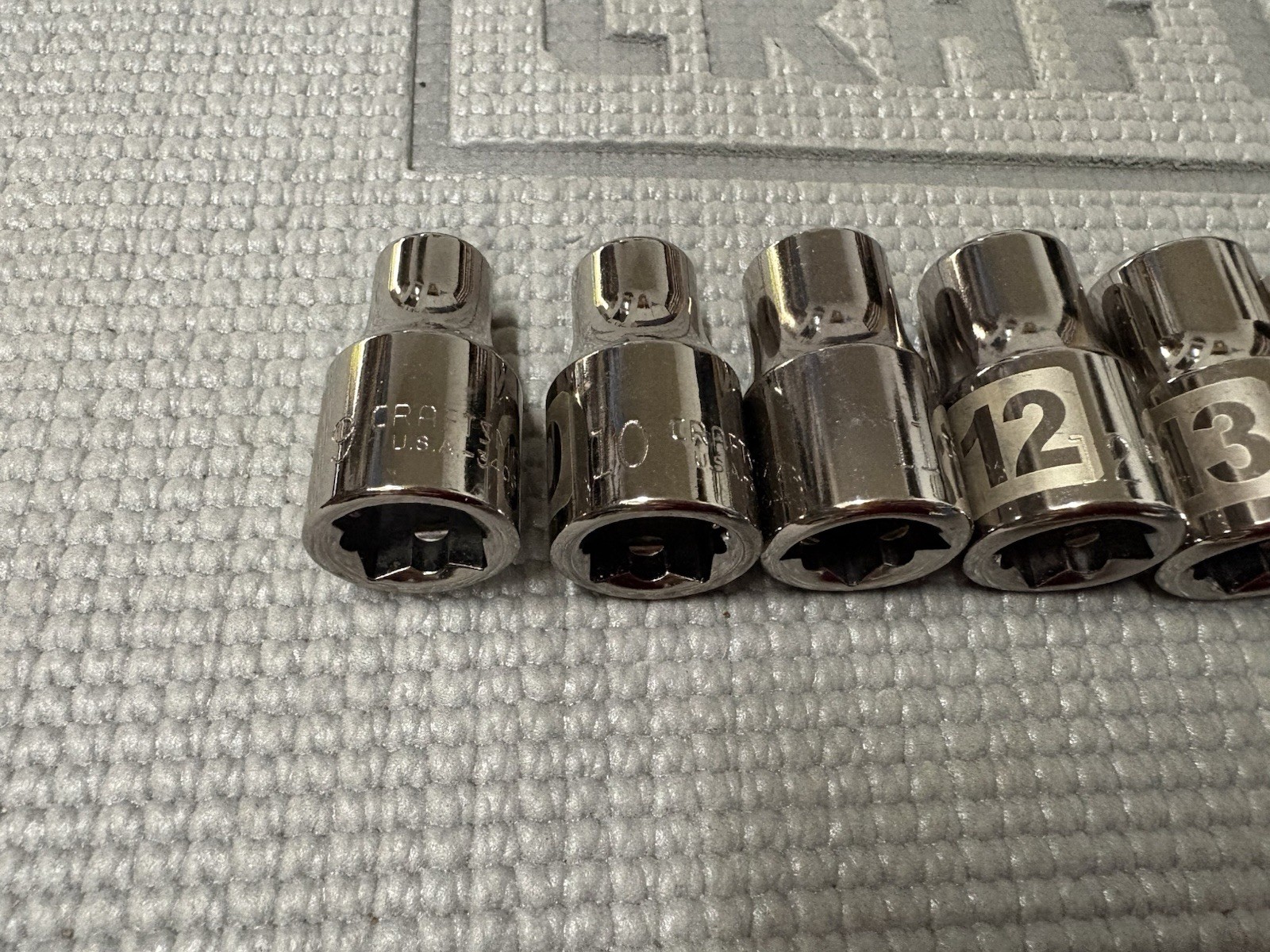 Sears Craftsman USA 12pc 1/2” Drive Metric Easy Read Sockets 9-20 Dual Mark G2D