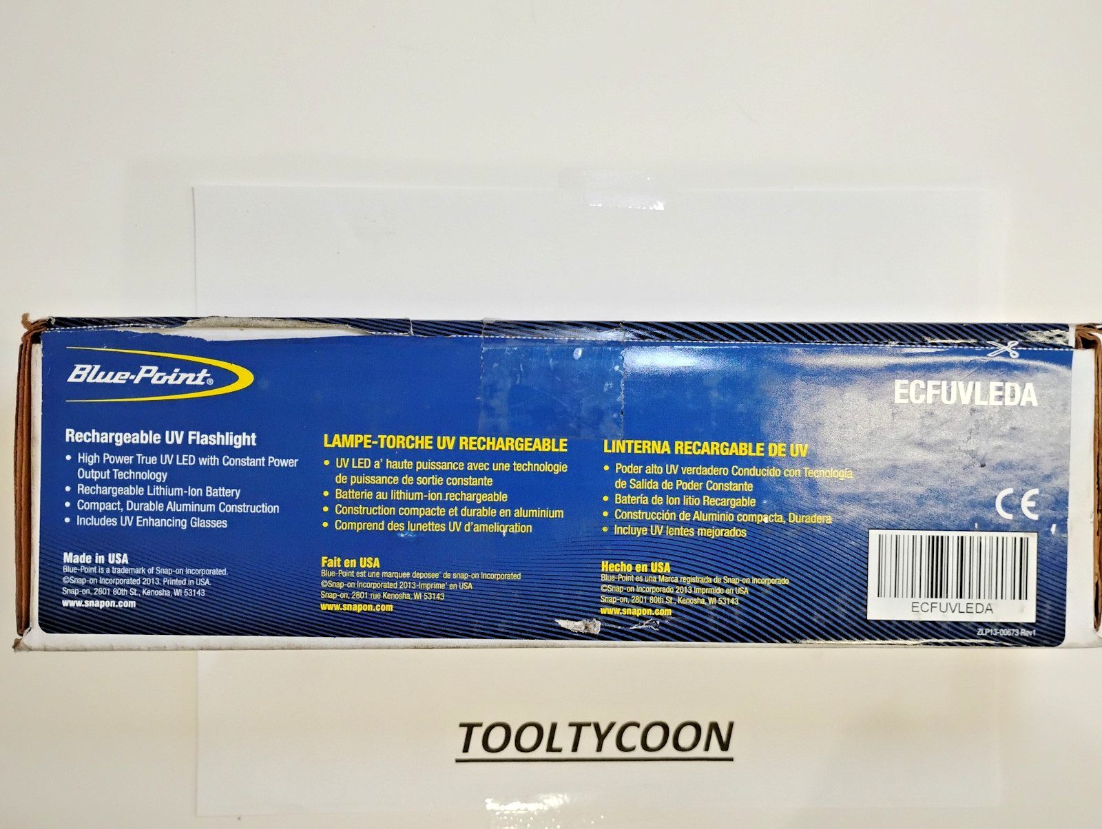 BLUE POINT Tools ECFUVLEDA NEW Rechargeable FlashLight TRUE UV KIT