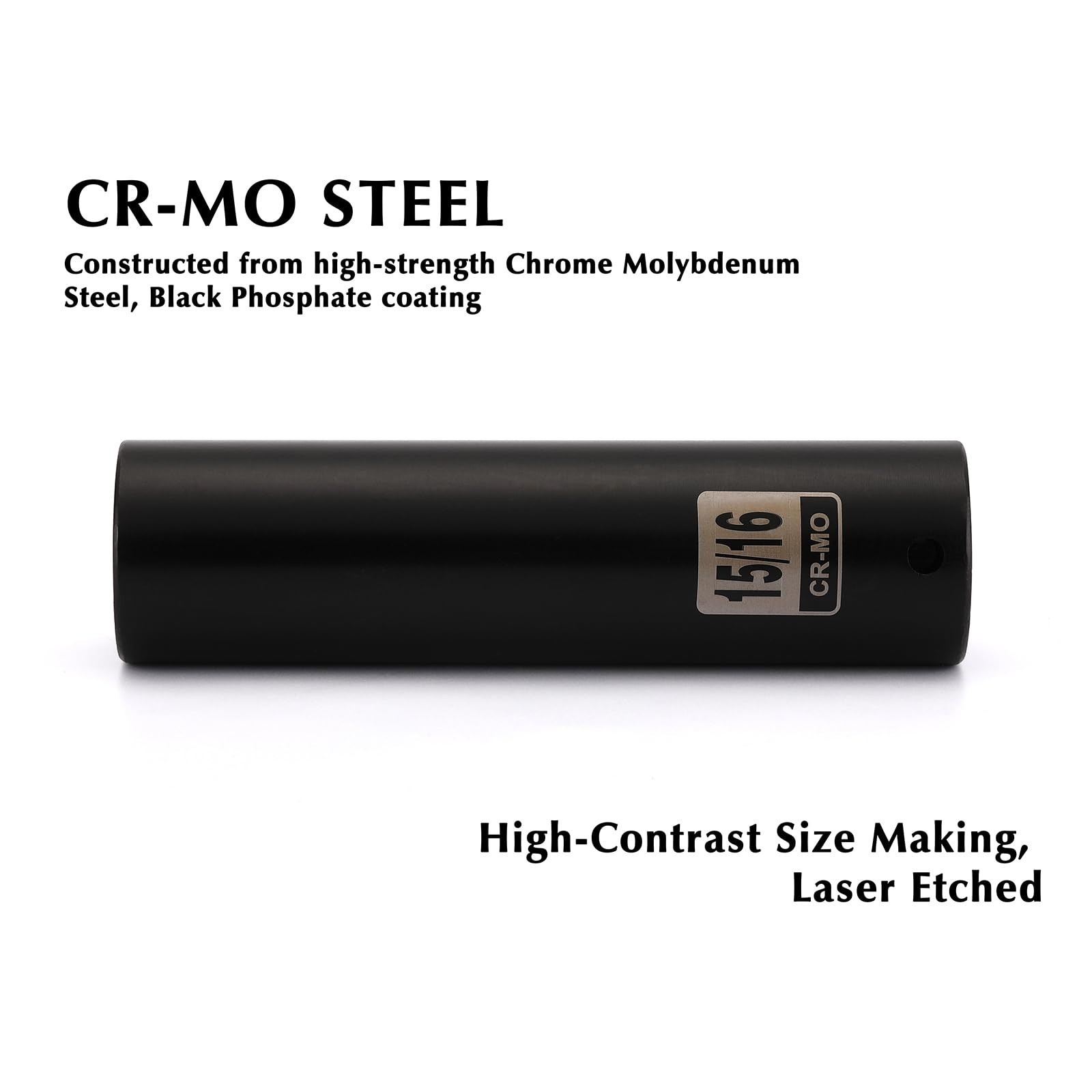 2PCS Extra Long Deep Impact Socket Set 1/2 Inch Drive – 3/4 & 15/16 Inch, CR-MO,