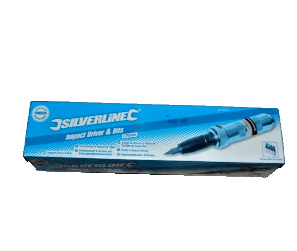 Silverline Impact Heavy duty 170mm Reversible Impact Screwdriver & 4 bits