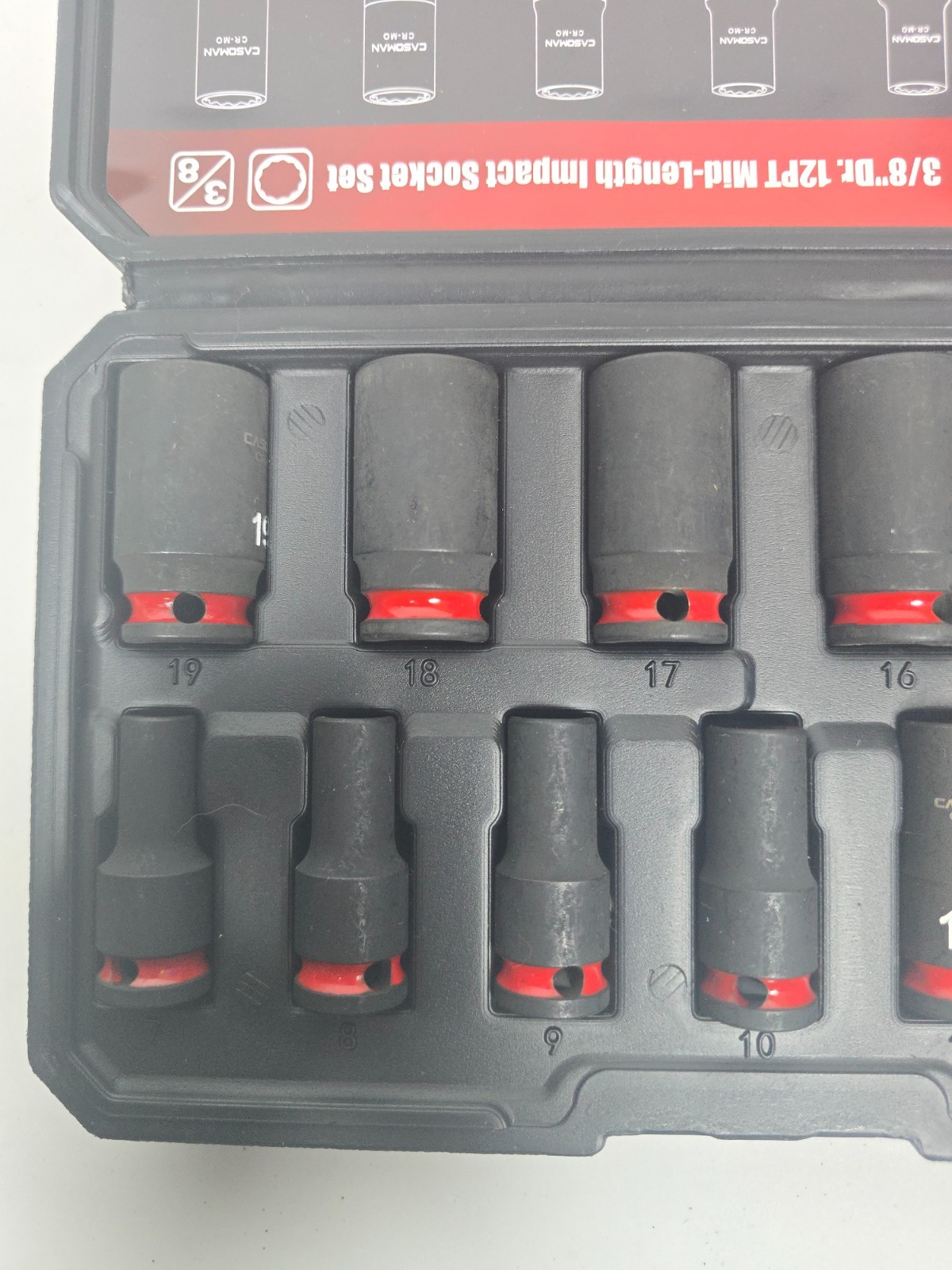 3/8-Inch Drive 12 Point Metric Semi-Deep Impact Socket Set, 13-Piece Mid-Length