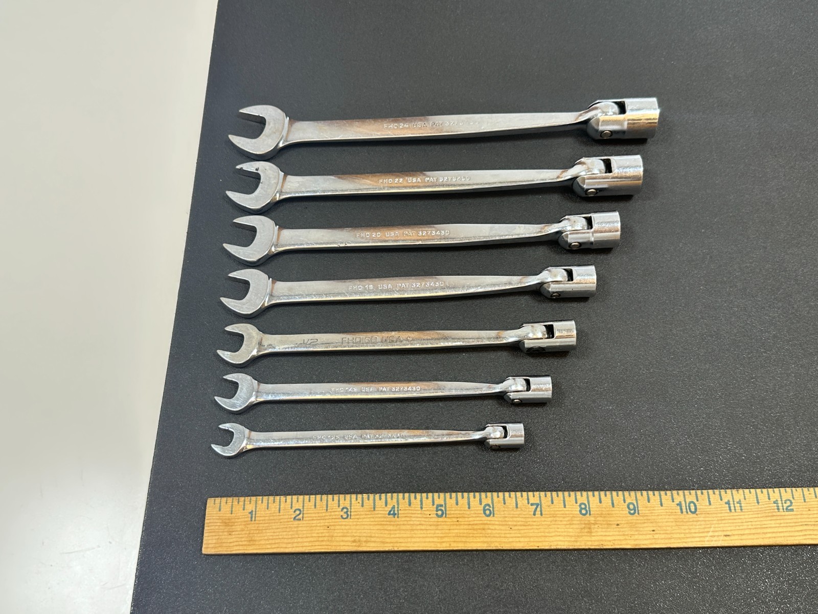 🇺🇸 Snap-on Tools USA FHO607 7pc SAE 3/8″-3/4″ Flex Head Combination Wrench Set