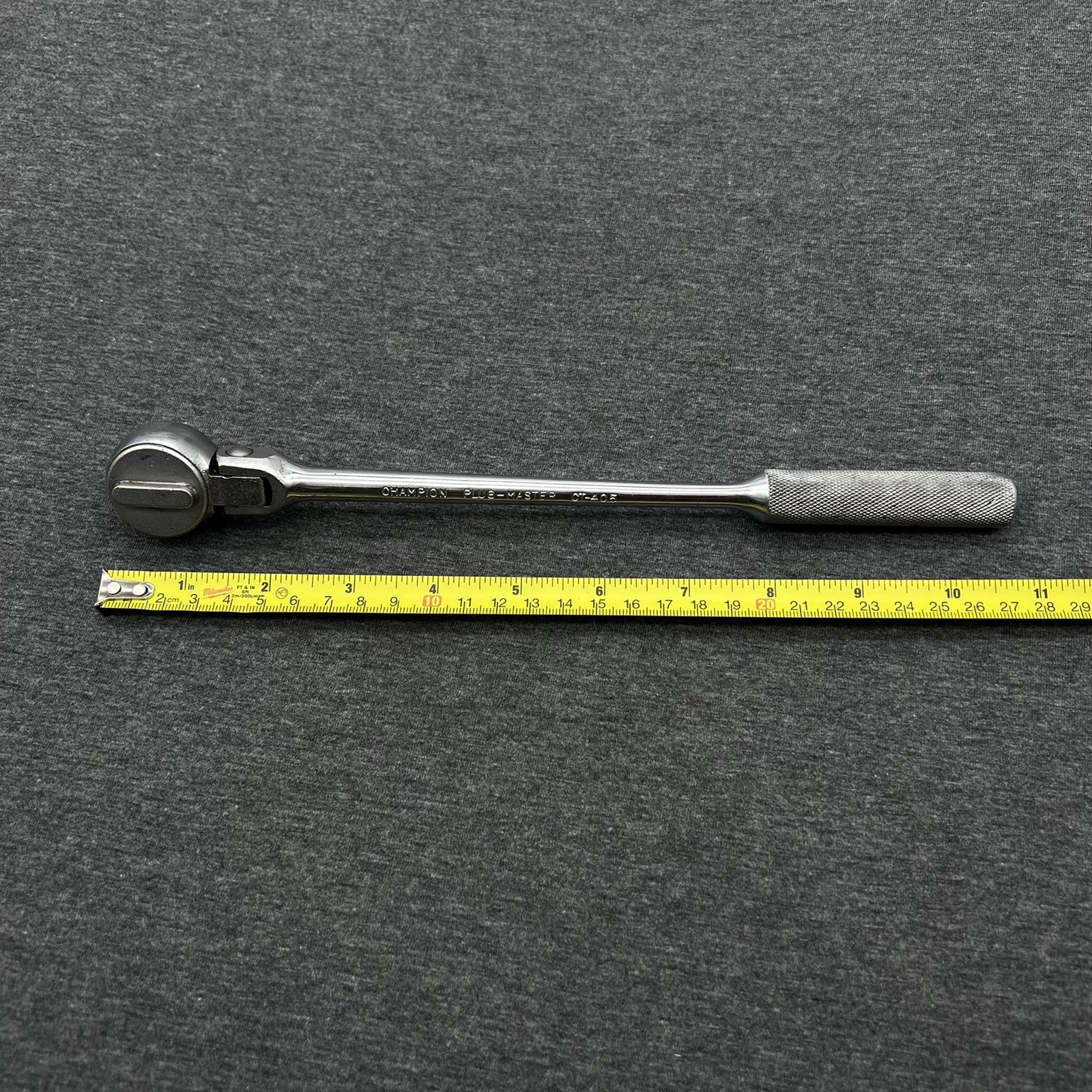 Vintage Champion Plug Master 3/8″ Drive Flex Head Ratchet CT-405 USA