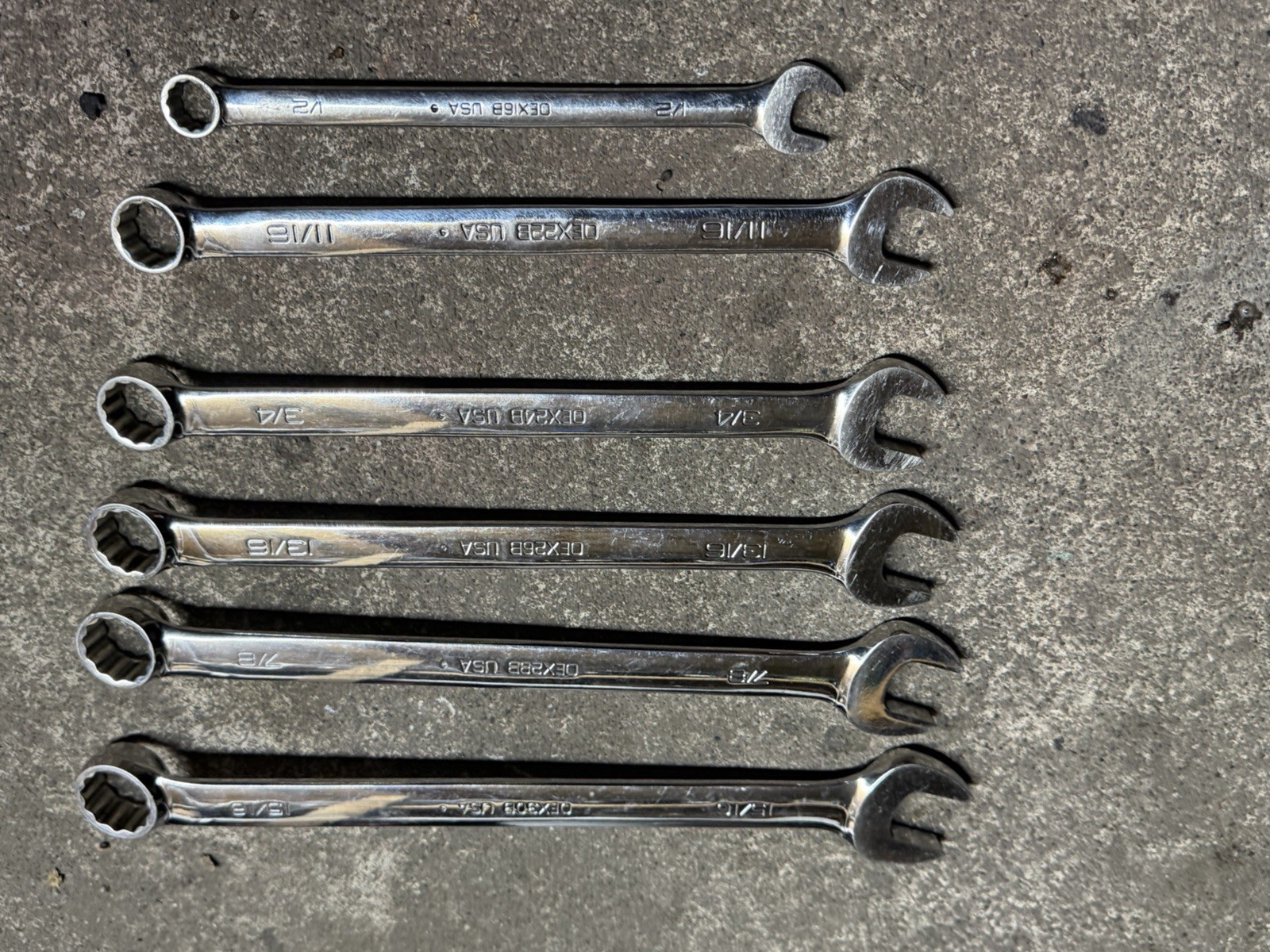 Snap On 5ps Tools Set OEX30B 15/16/7/8/13/16/3/4/11/16/1/2” Wrench USA