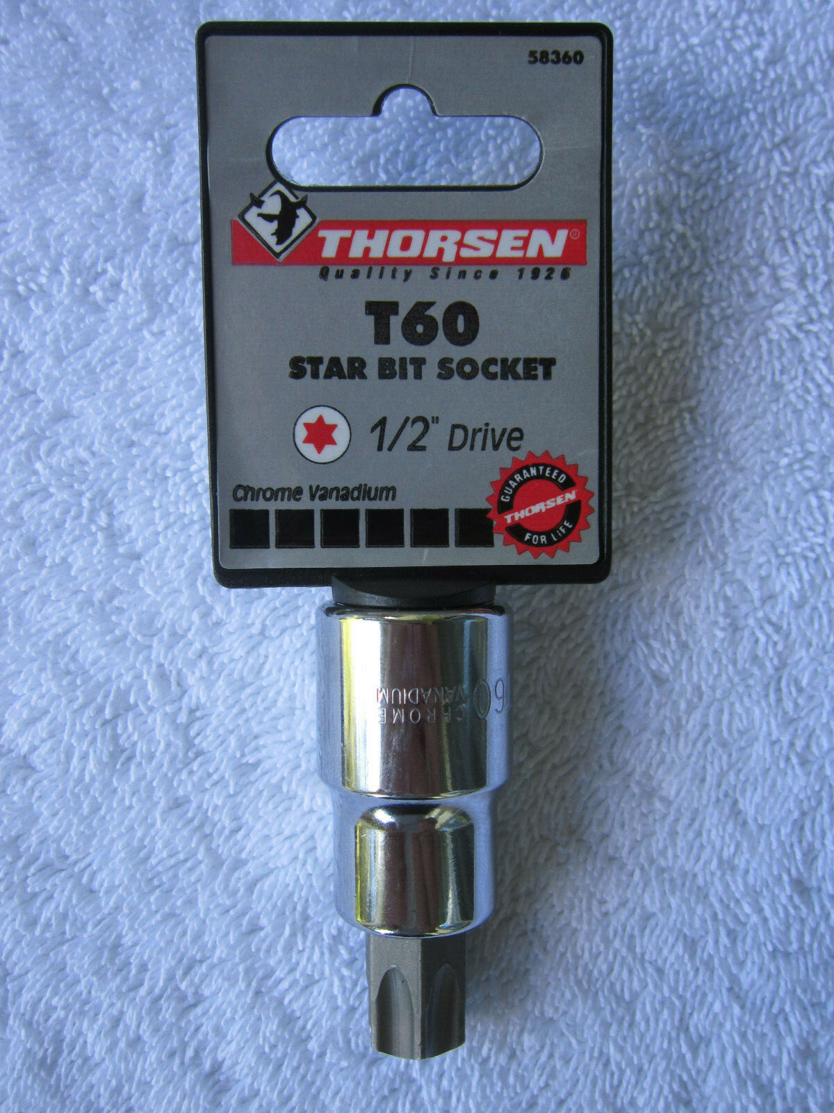 Thorsen – T60 (1/2″ Drive) Torx Star Bit Socket (Part # 58360) **NEW** (T-60)