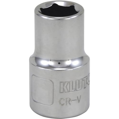 Klutch 1/2in.-Drive Socket, 6-Pt., Metric, 12mm, Chrome Vanadium Steel