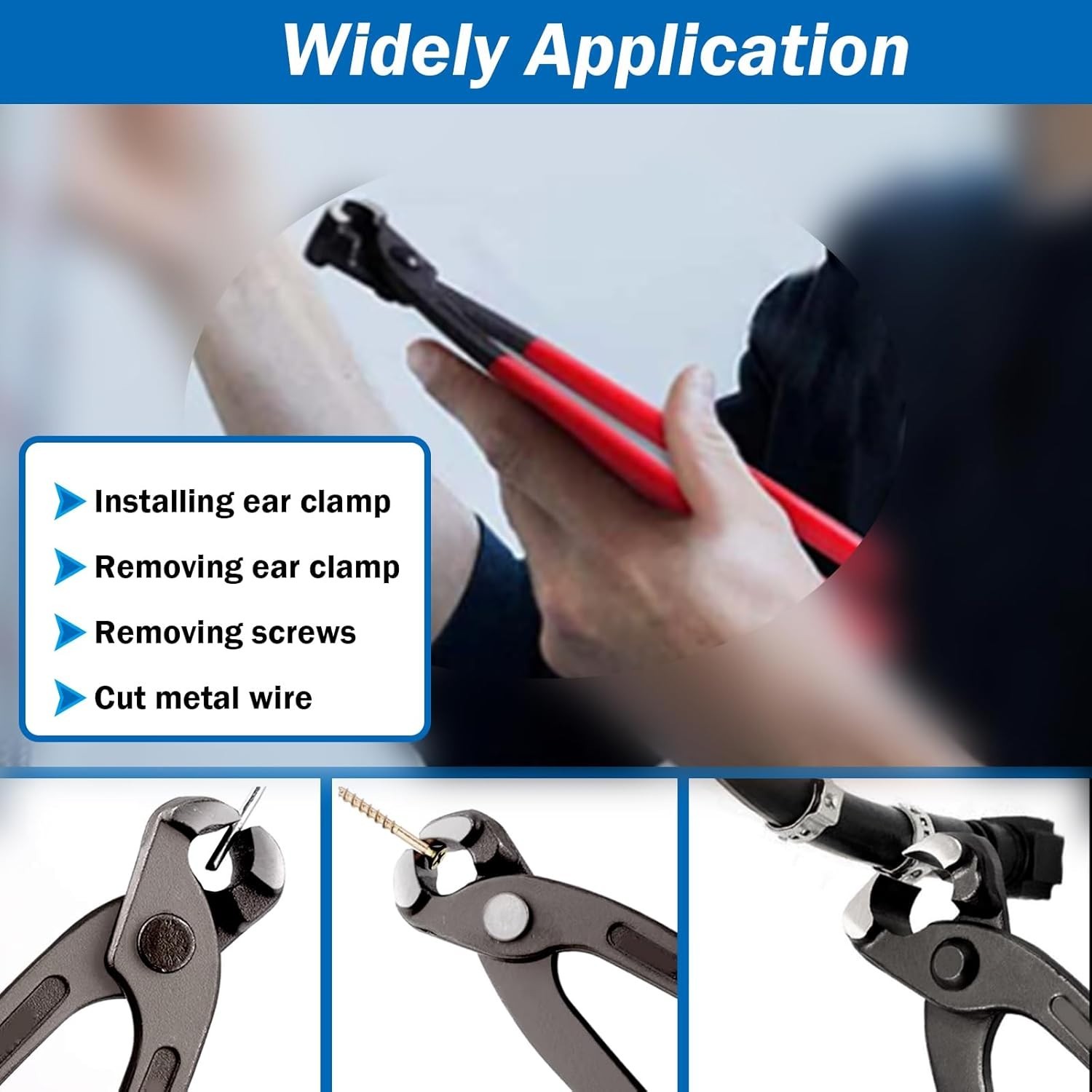 Durable 9-Inch Hose Clamp Crimping Tool with Non-Slip Grip for Efficient Repairs