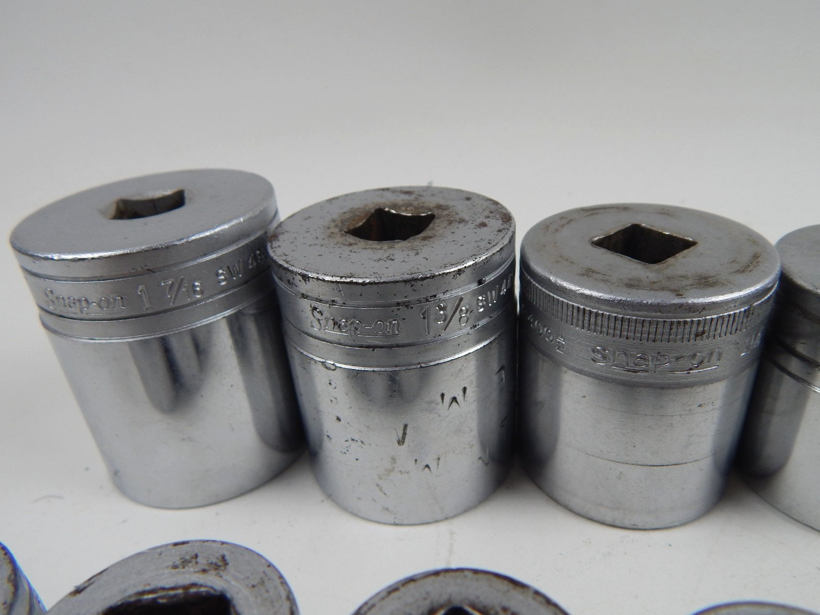 Snap-On SW 12 Point SAE 1/2″ Drive Shallow Socket Set 7/16 to 1-7/16″ USA 21pc