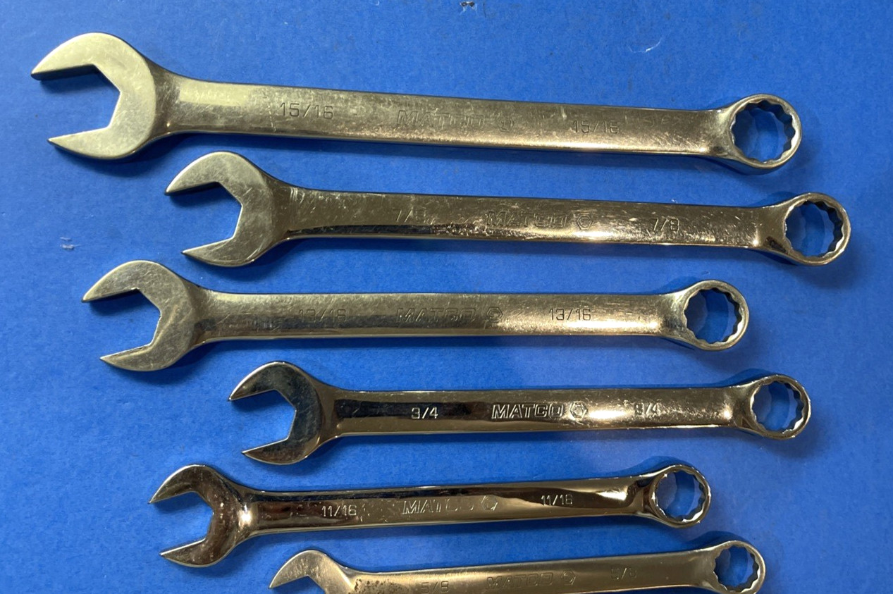 MATCO TOOLS 10 PIECE SAE. COMBINATION WRENCH SET 12 POINT 3/8 TO 15/16 INCH