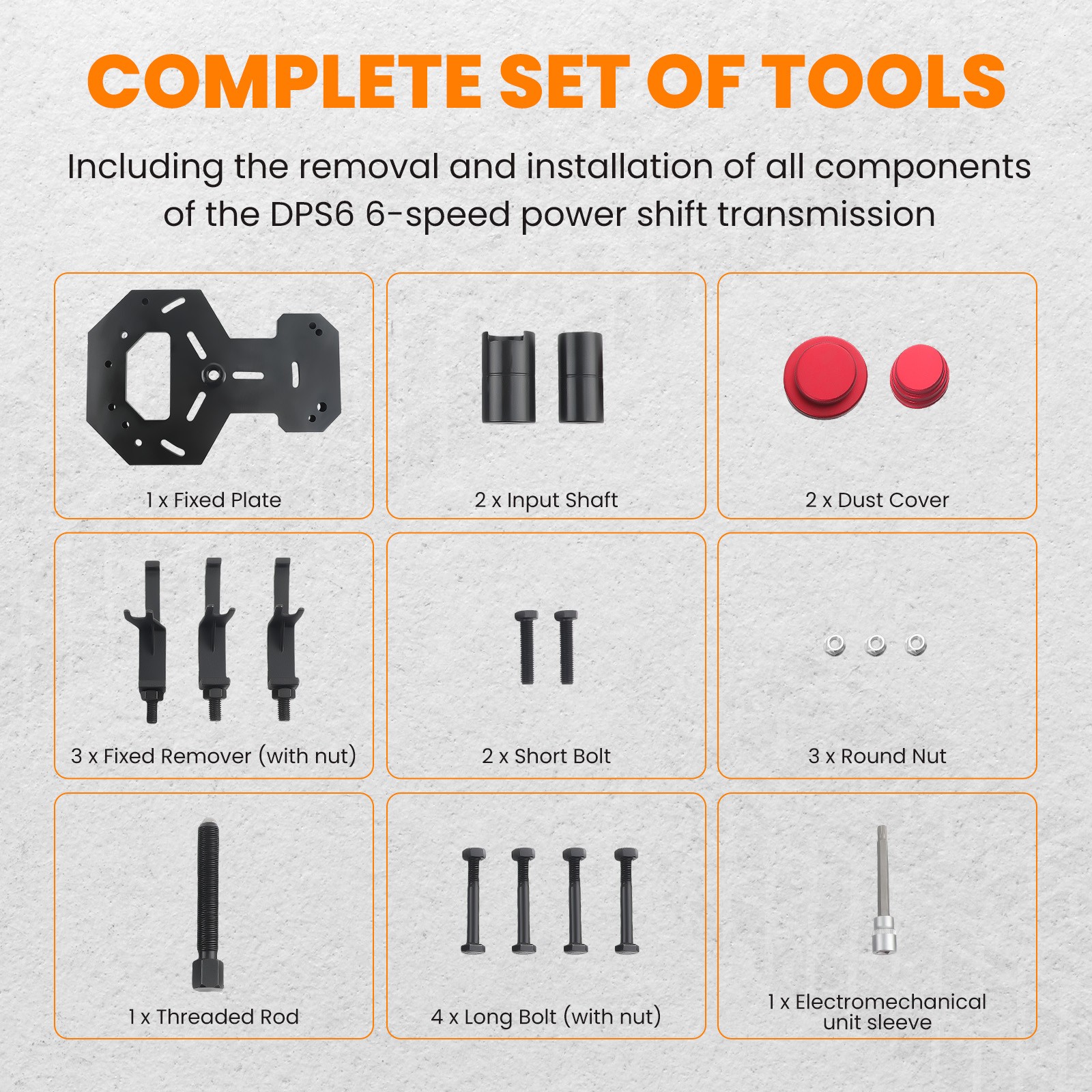 Clutch Dry DPS6 Transmission Installer Remover Tool Kit for Ford Fiesta Focus