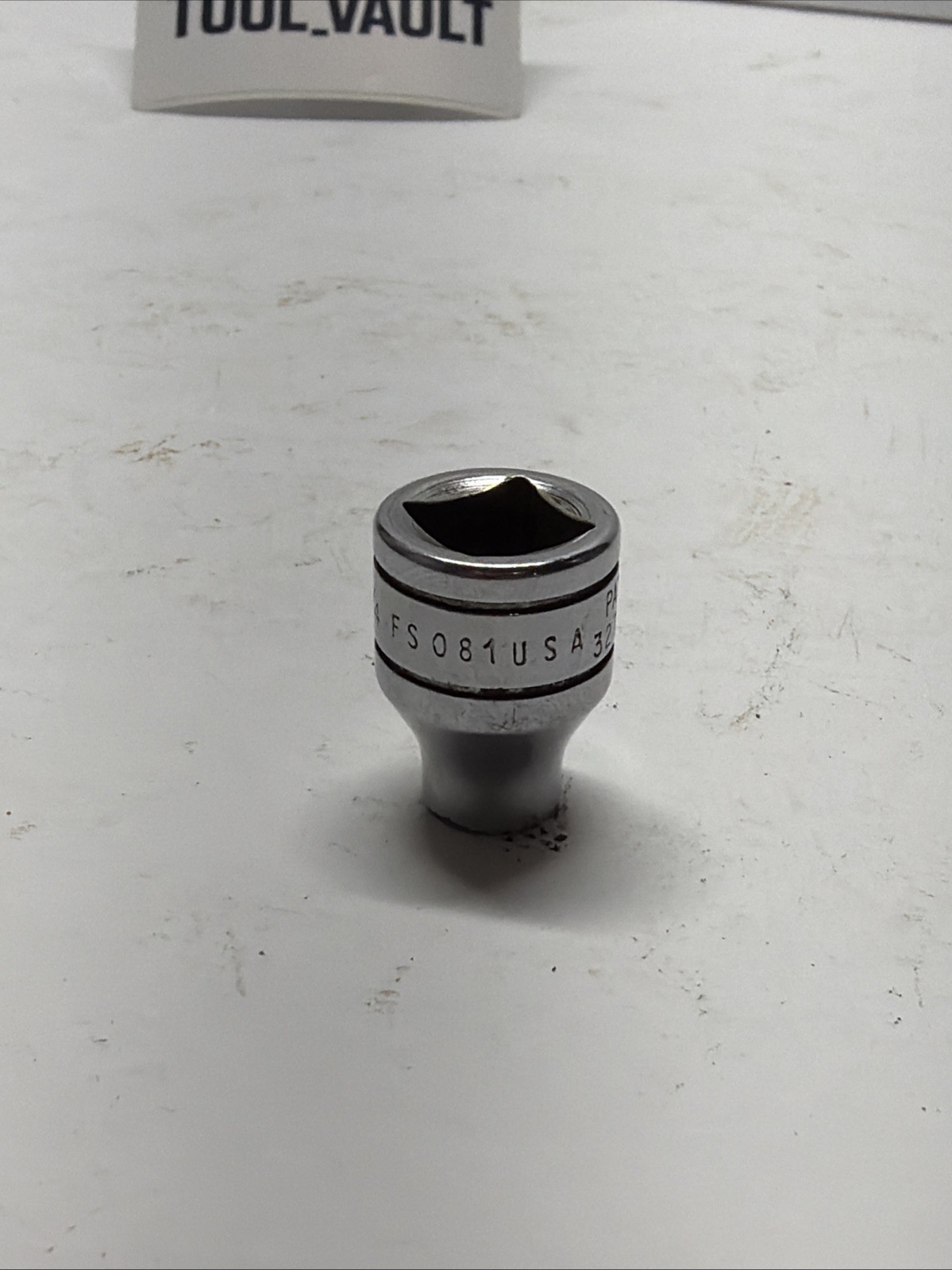 Snap On USA Tools FS081 3/8″ Drive 1/4″ 6PT Shallow Chrome Socket,