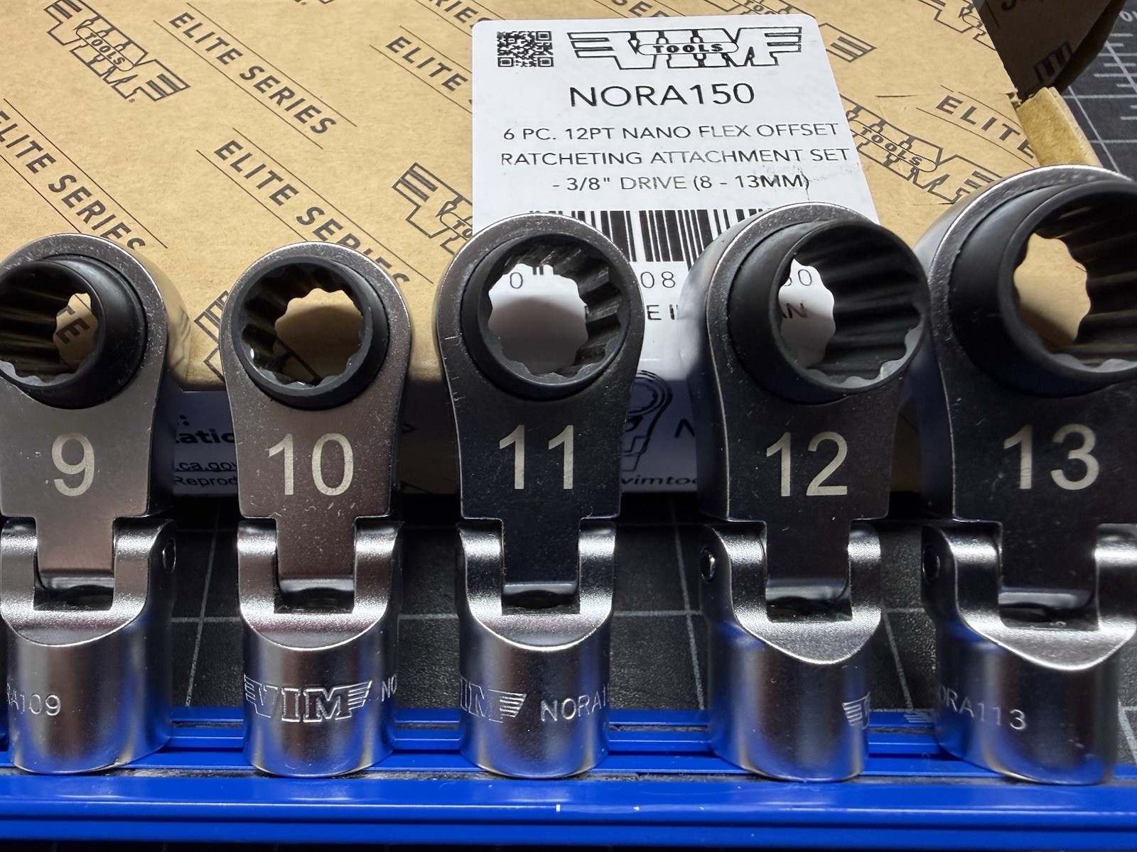 VIM Tools 12 Piece Flex Head 12 point- 8mm-19mm (Nora150 + Nora150XL) On Magrail