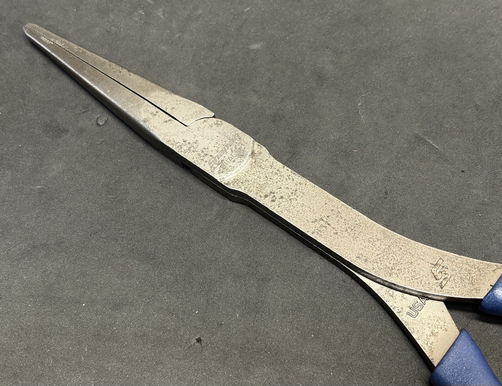 Snap-on Tools METALLIC BLUE Talon Soft Grip 11” Long Needle Nose Pliers 911ACF